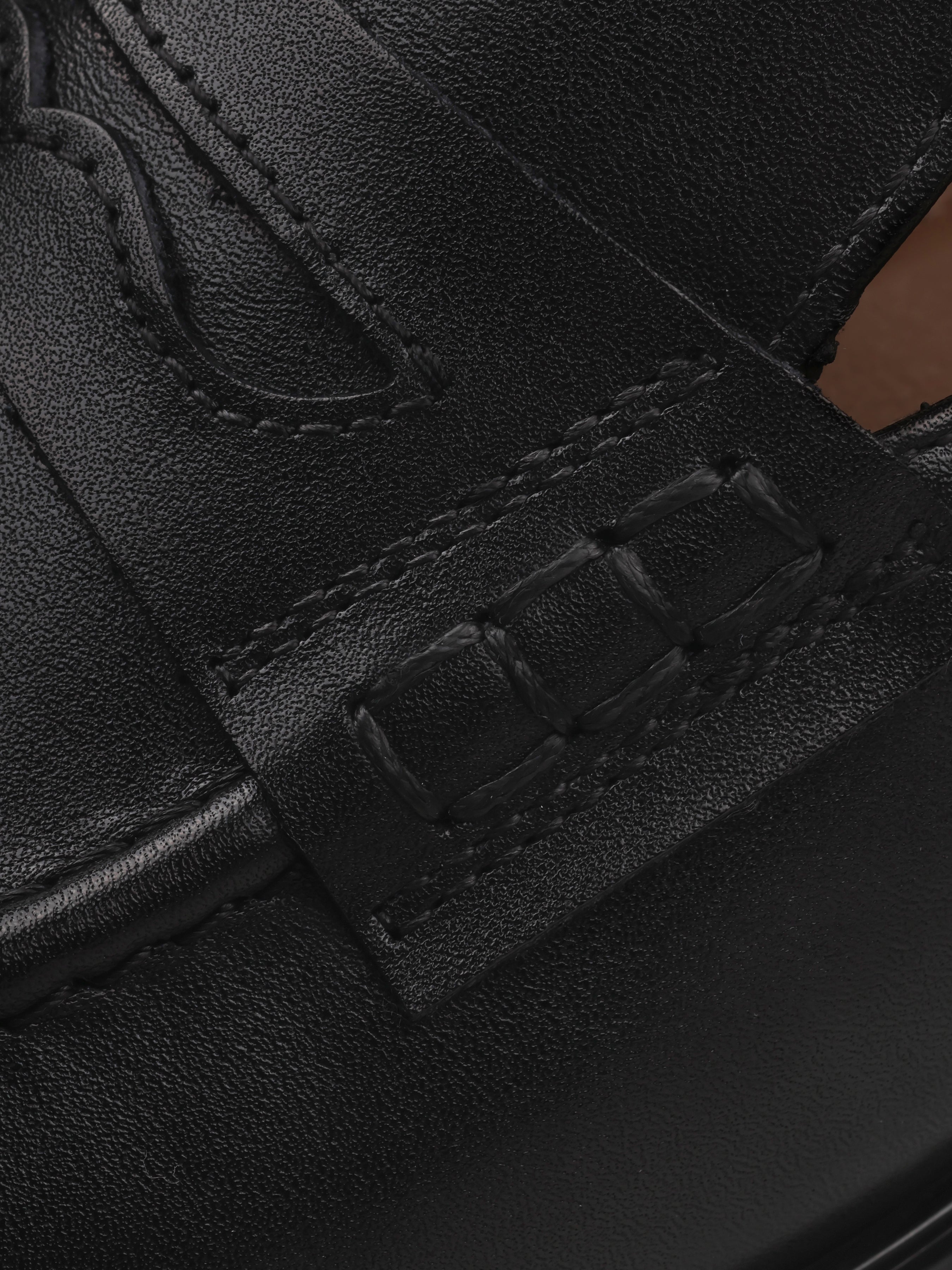 Loafers, Vivere, Black, Men's shoes, natural leather upper and lining, belt view