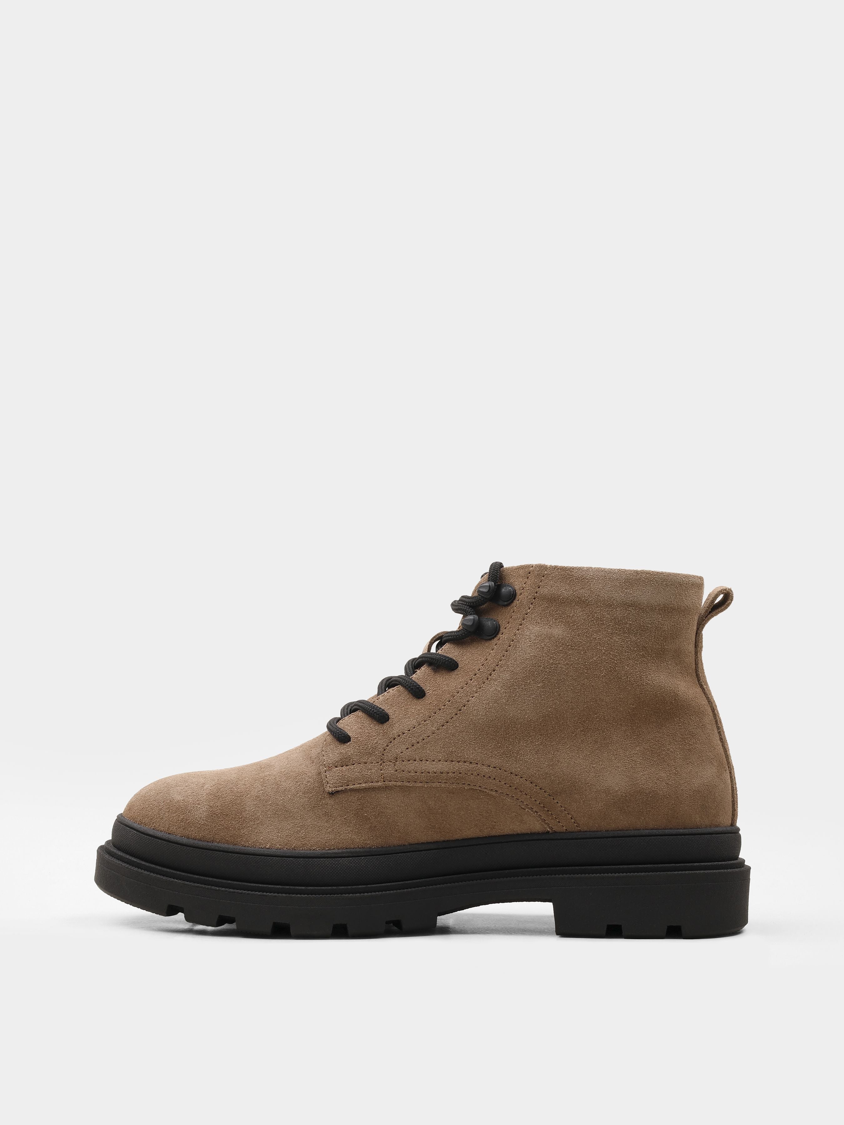 Boots, Sperone,  Cappuccino, Men's shoes,
natural suede upper and  fleece lining, left view