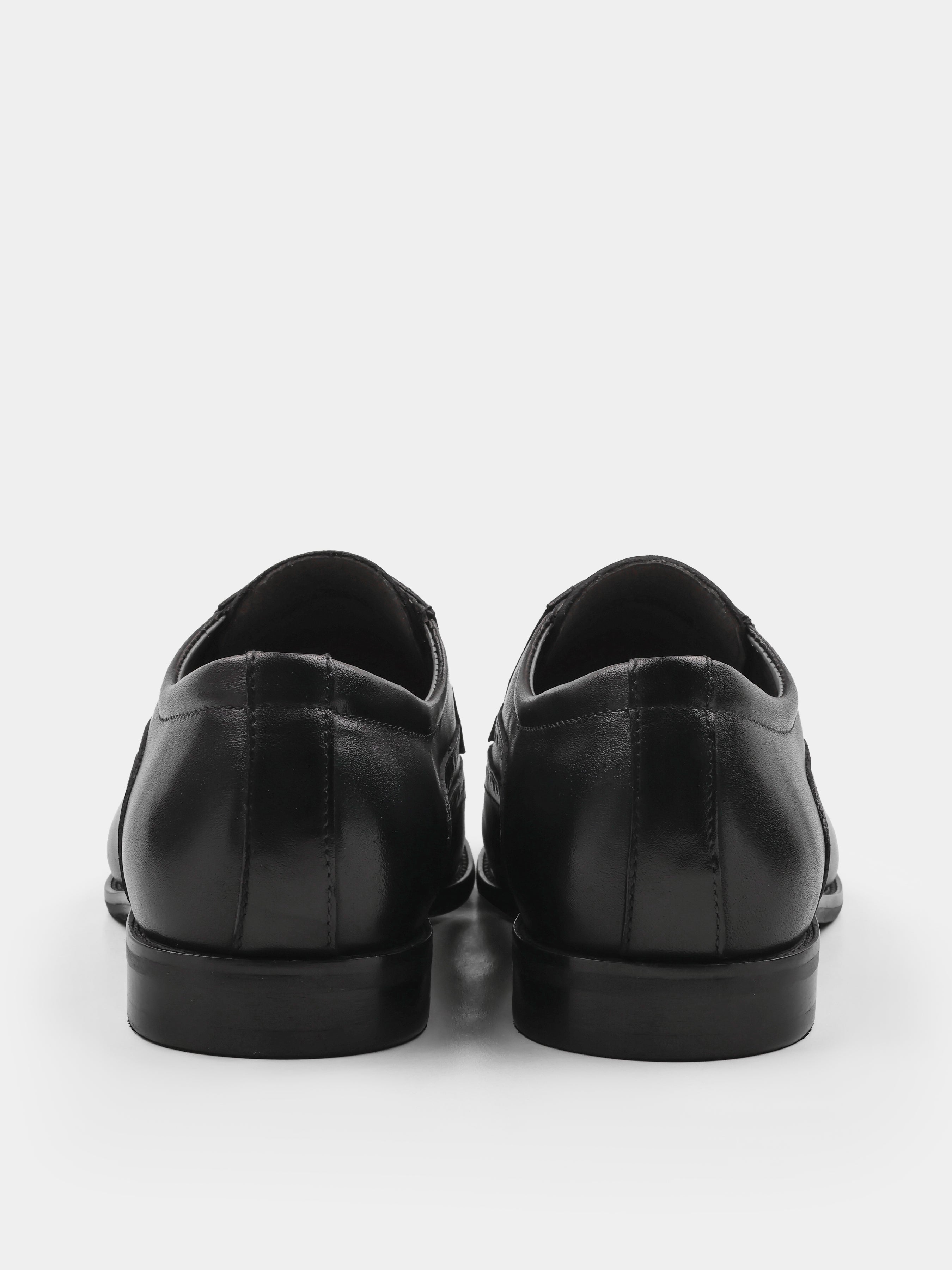 Brogues, Bosten, Black, Men's shoes, natural leather upper and lining, heel view