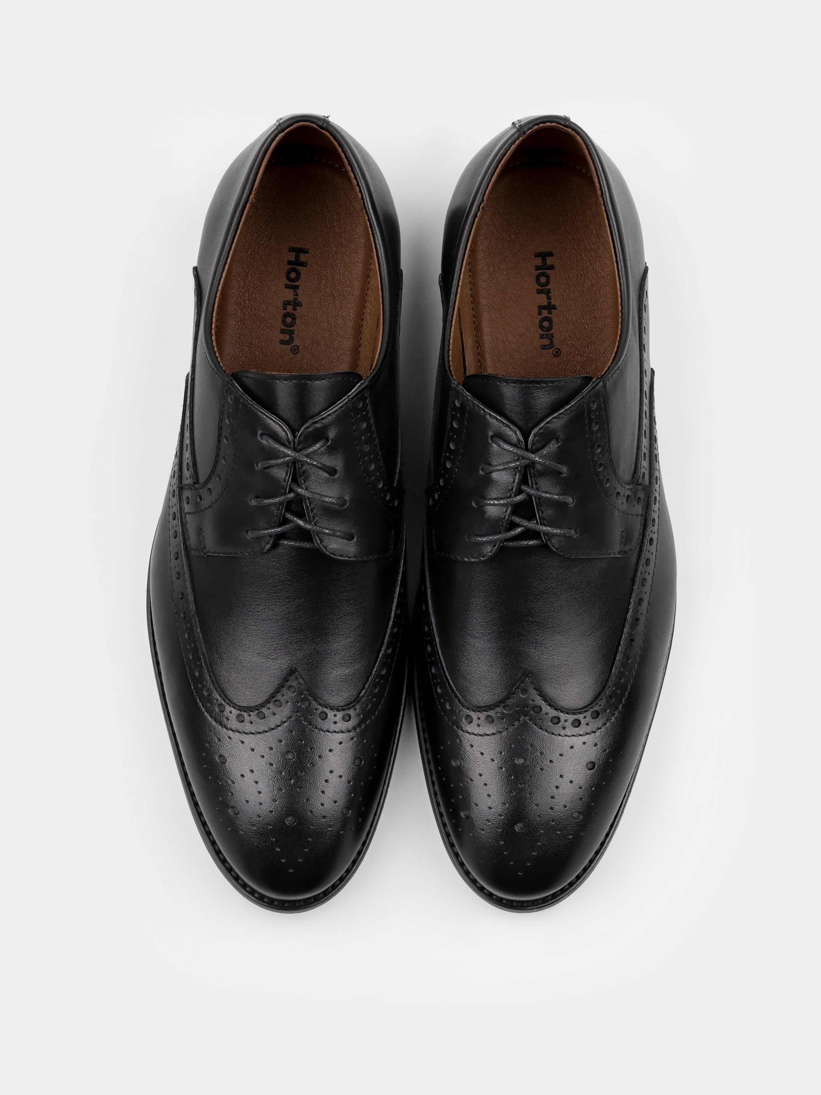 Brogues, Bosten, Black, Men's shoes, natural leather upper and lining, front view