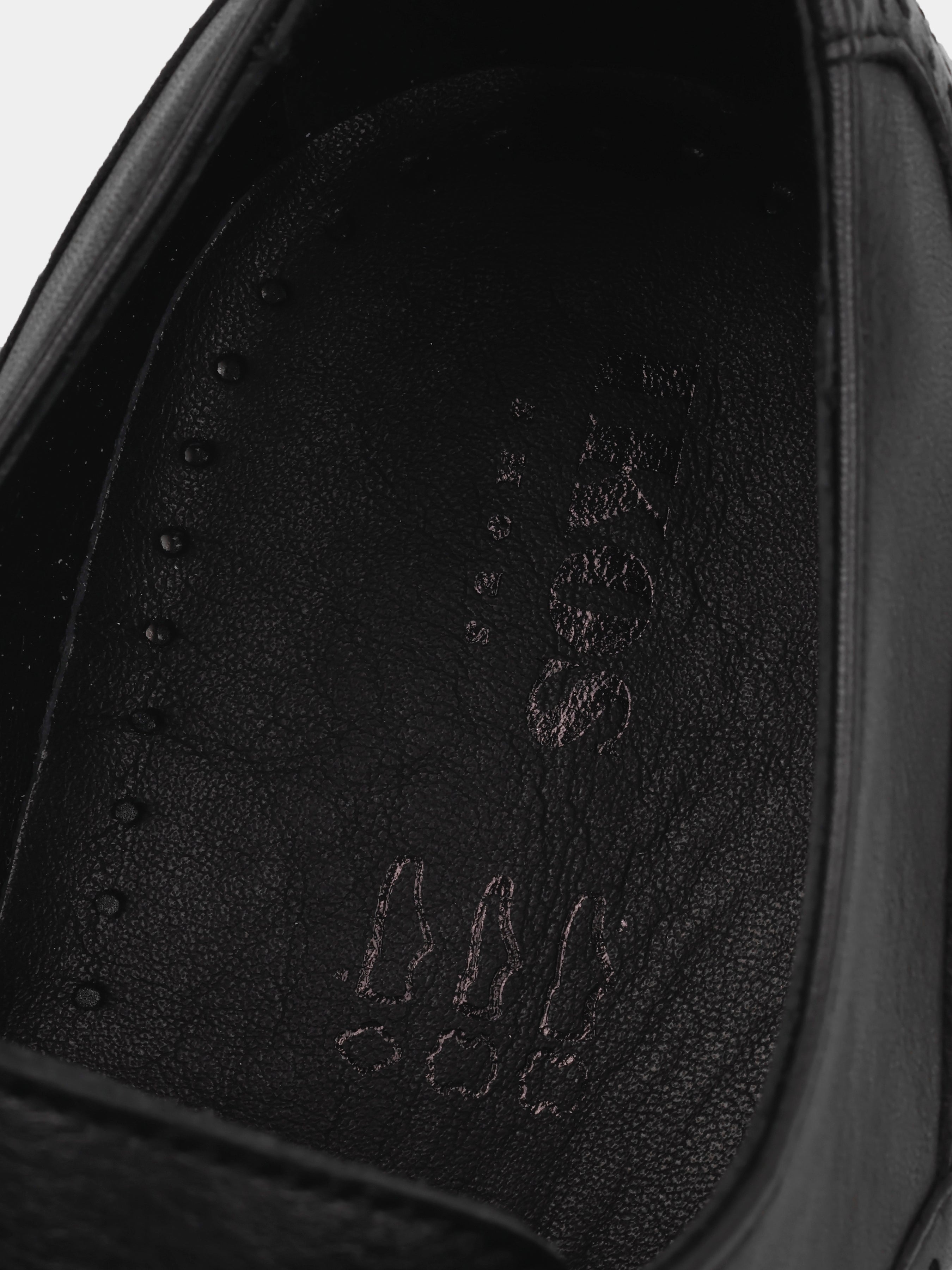 Oxfords, Quarto, Black, Men's shoes, natural leather upper and lining, insole view