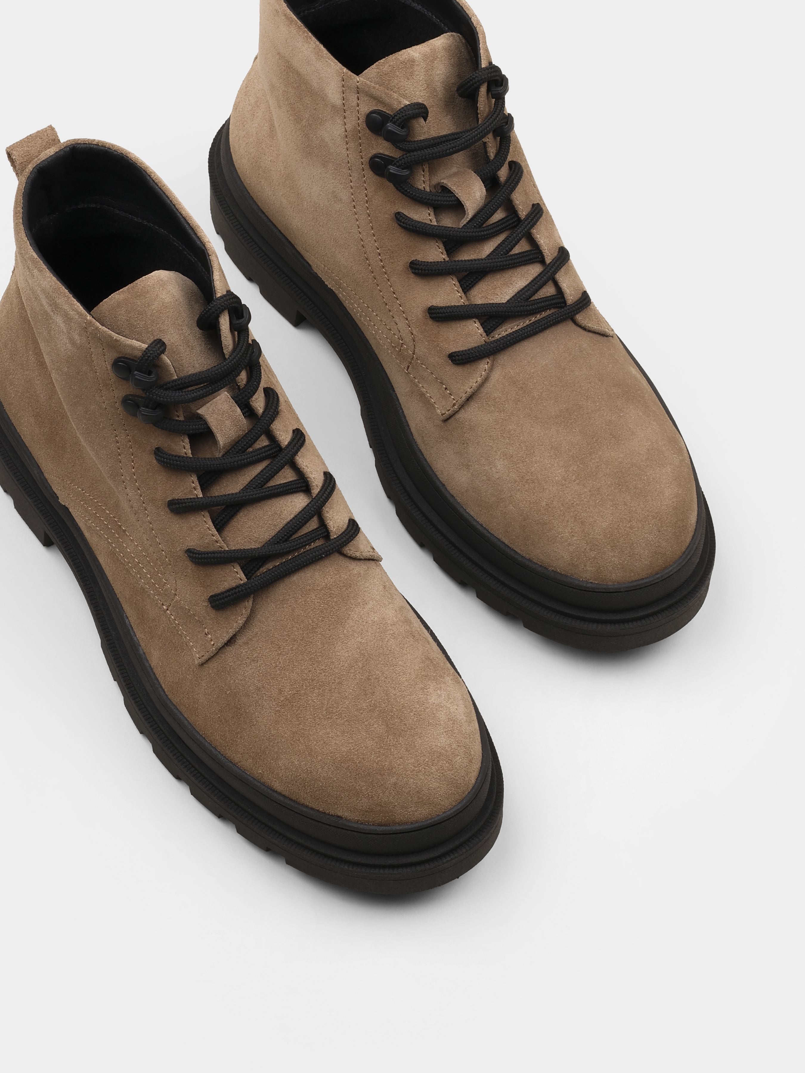 Boots, Sperone,  Cappuccino, Men's shoes,
natural suede upper and  fleece lining, diagonally view
