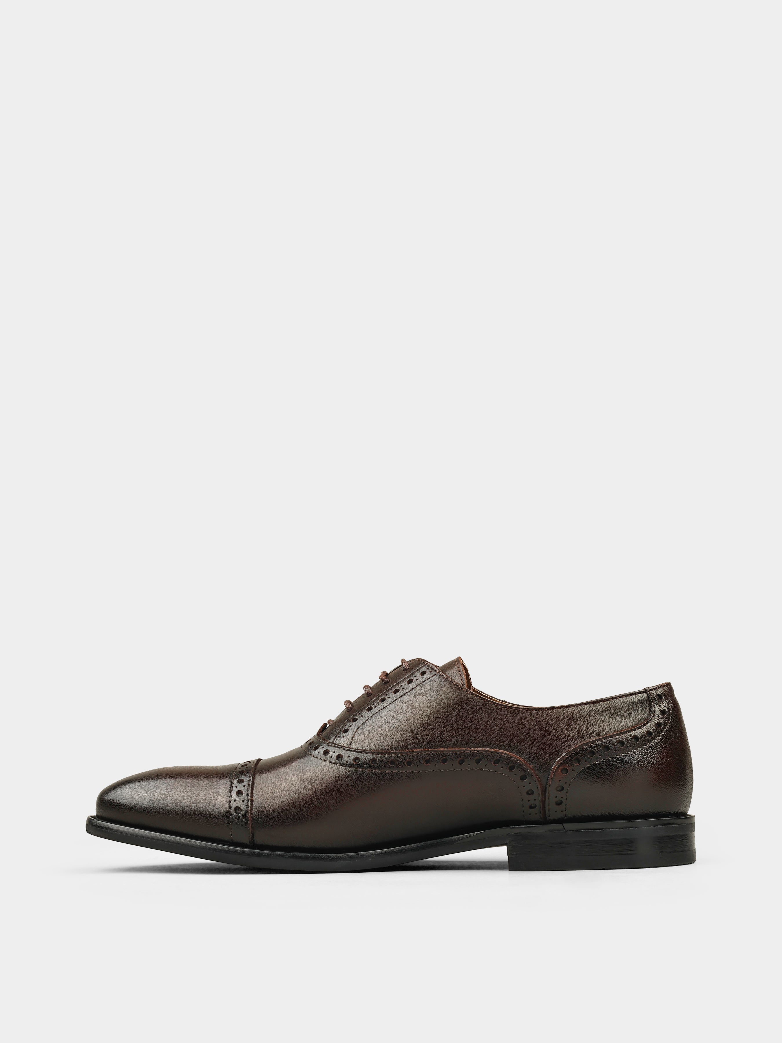 Oxfords, Fabela, Dark Brown, Men's shoes, natural leather upper and  lining, left view