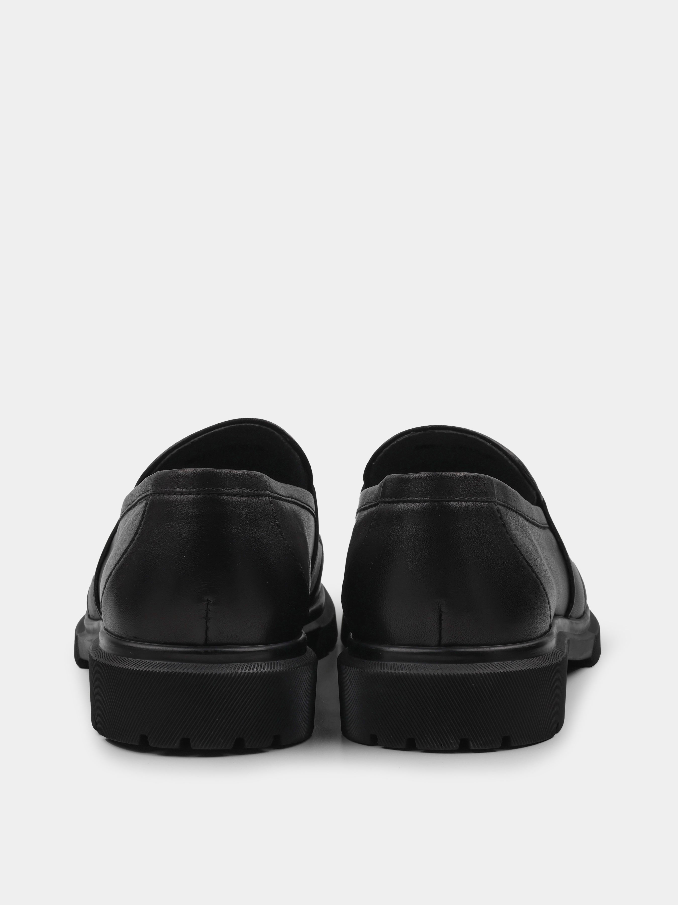 Loafers, Foret, Black, Men's shoes, natural leather upper and lining, heel view