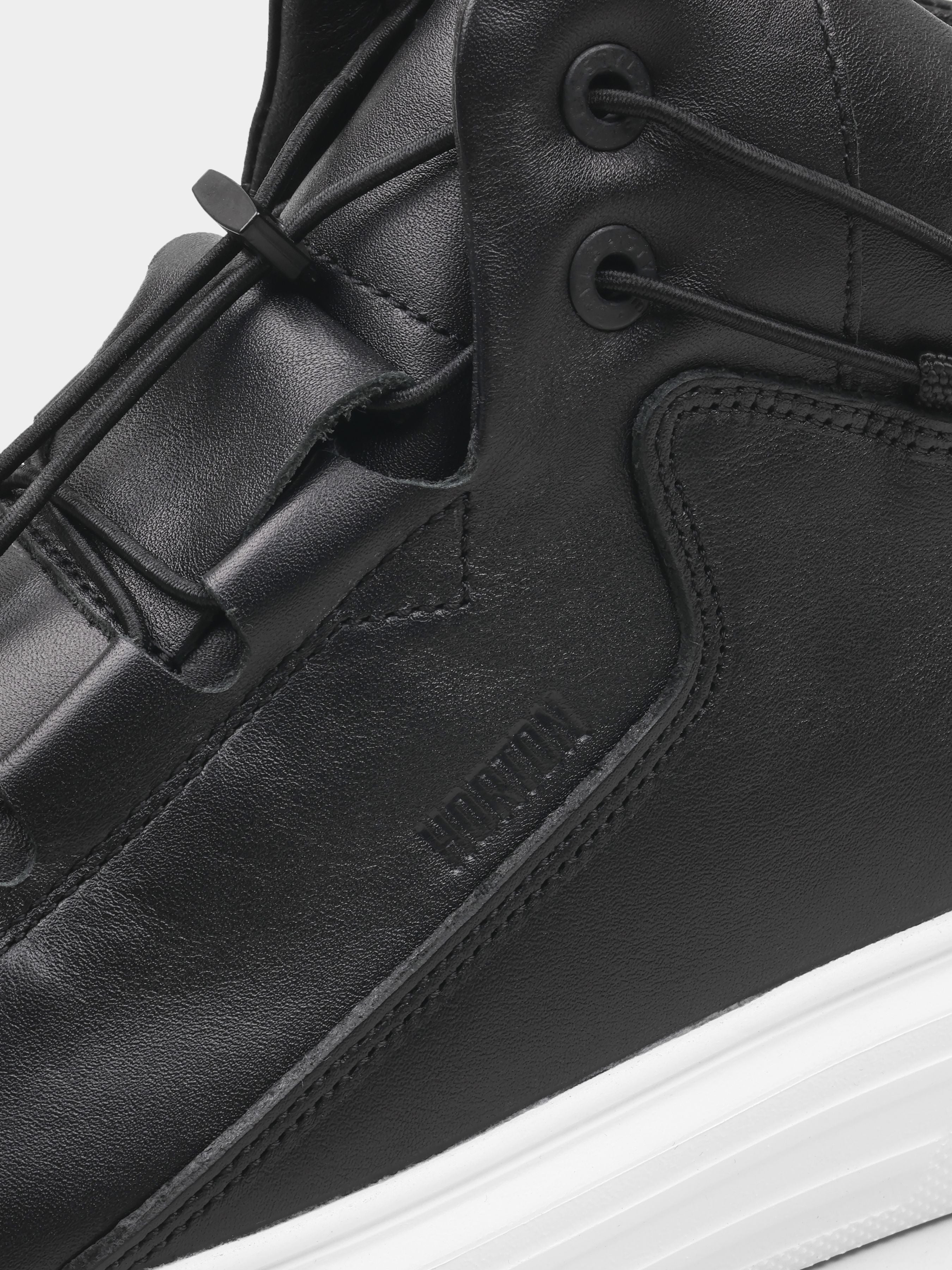 Sneakers, Insiti, Black White, Men's shoes,natural leather upper and fleece lining, detailed view