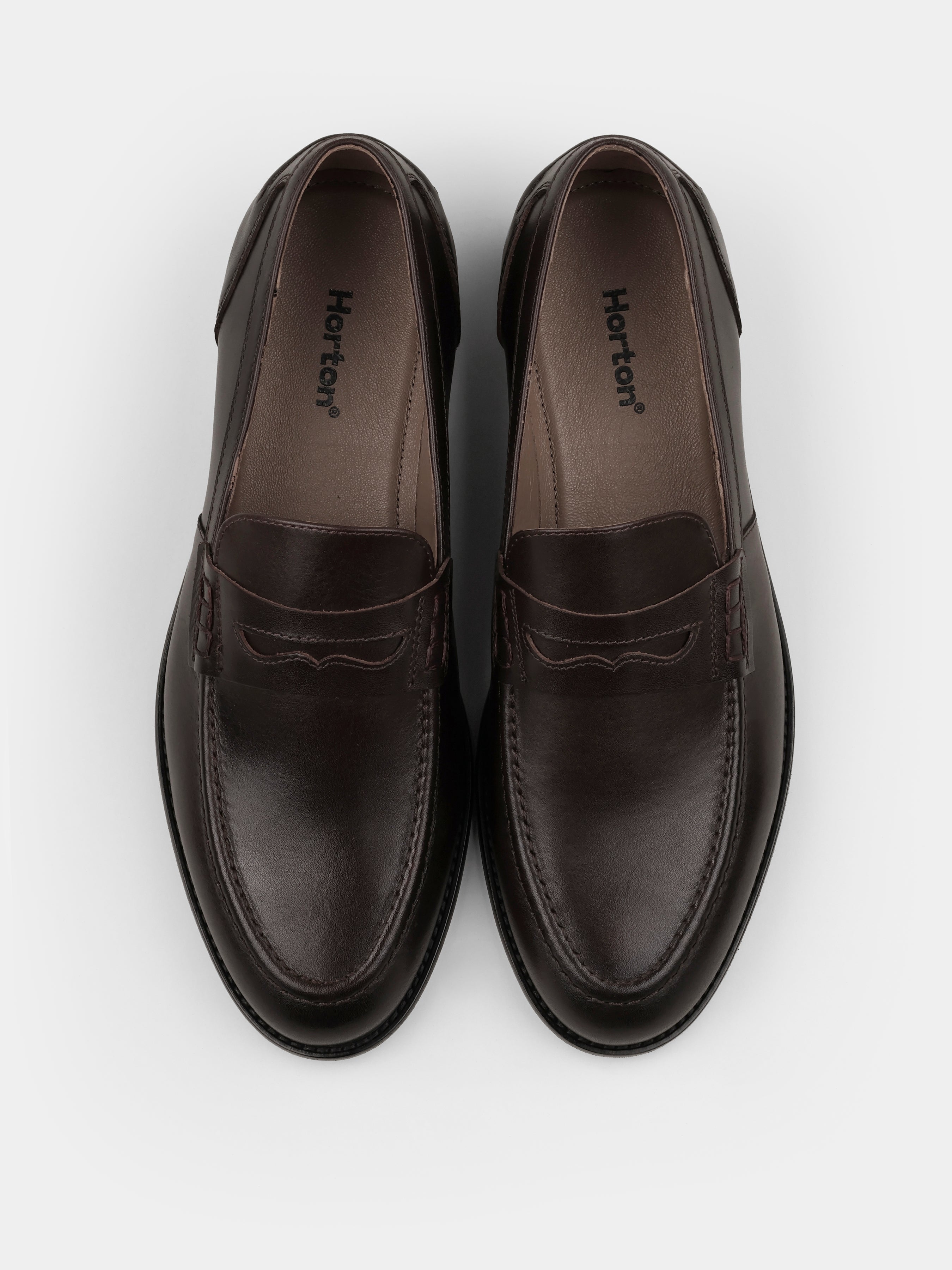 Loafers, Vivere, Dark-Brown, Men's shoes, natural leather upper and lining,  front view