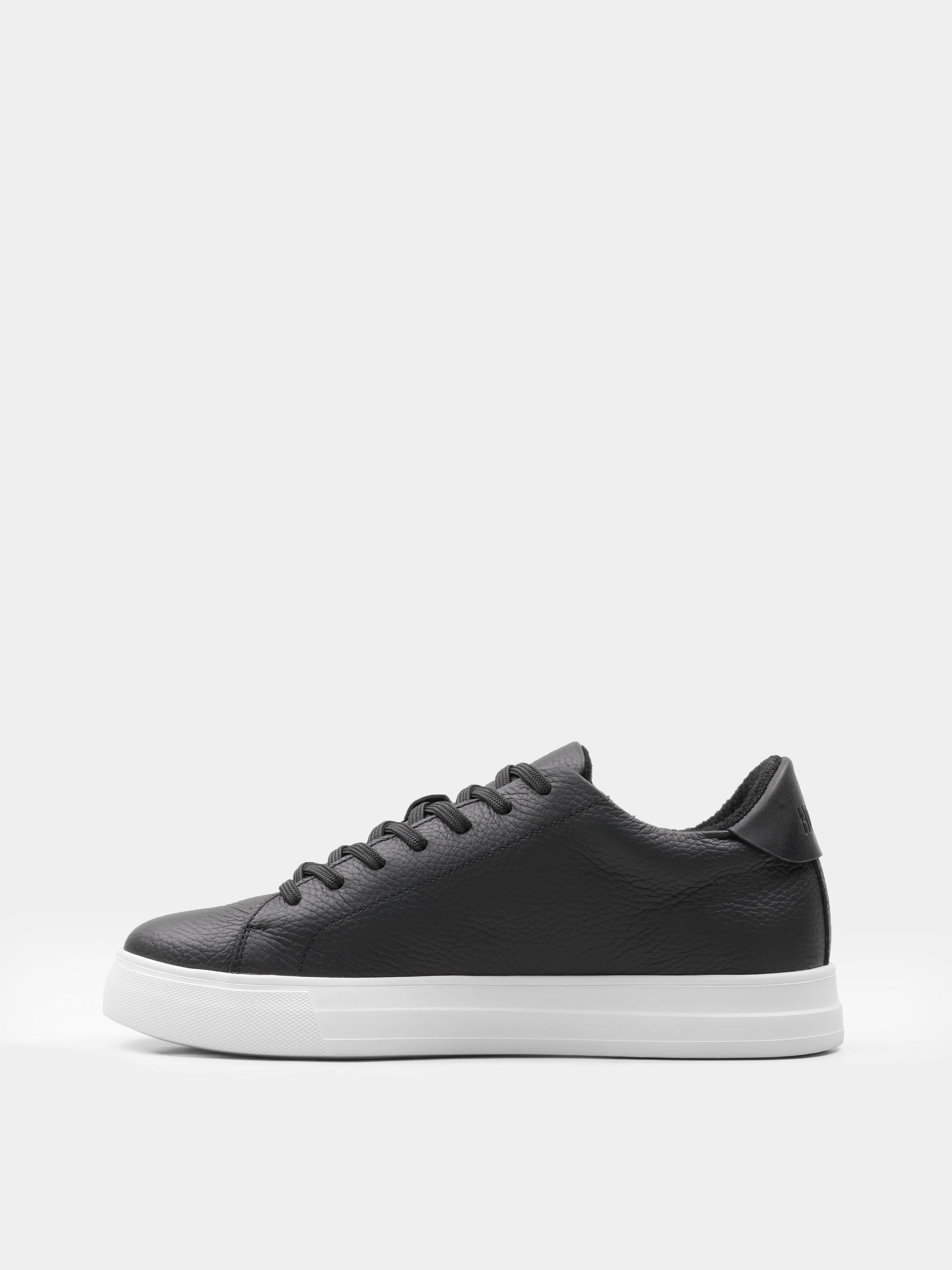 Sneakers,Cento, Black White, Men's shoes,natural leather upper and fleece lining, left view