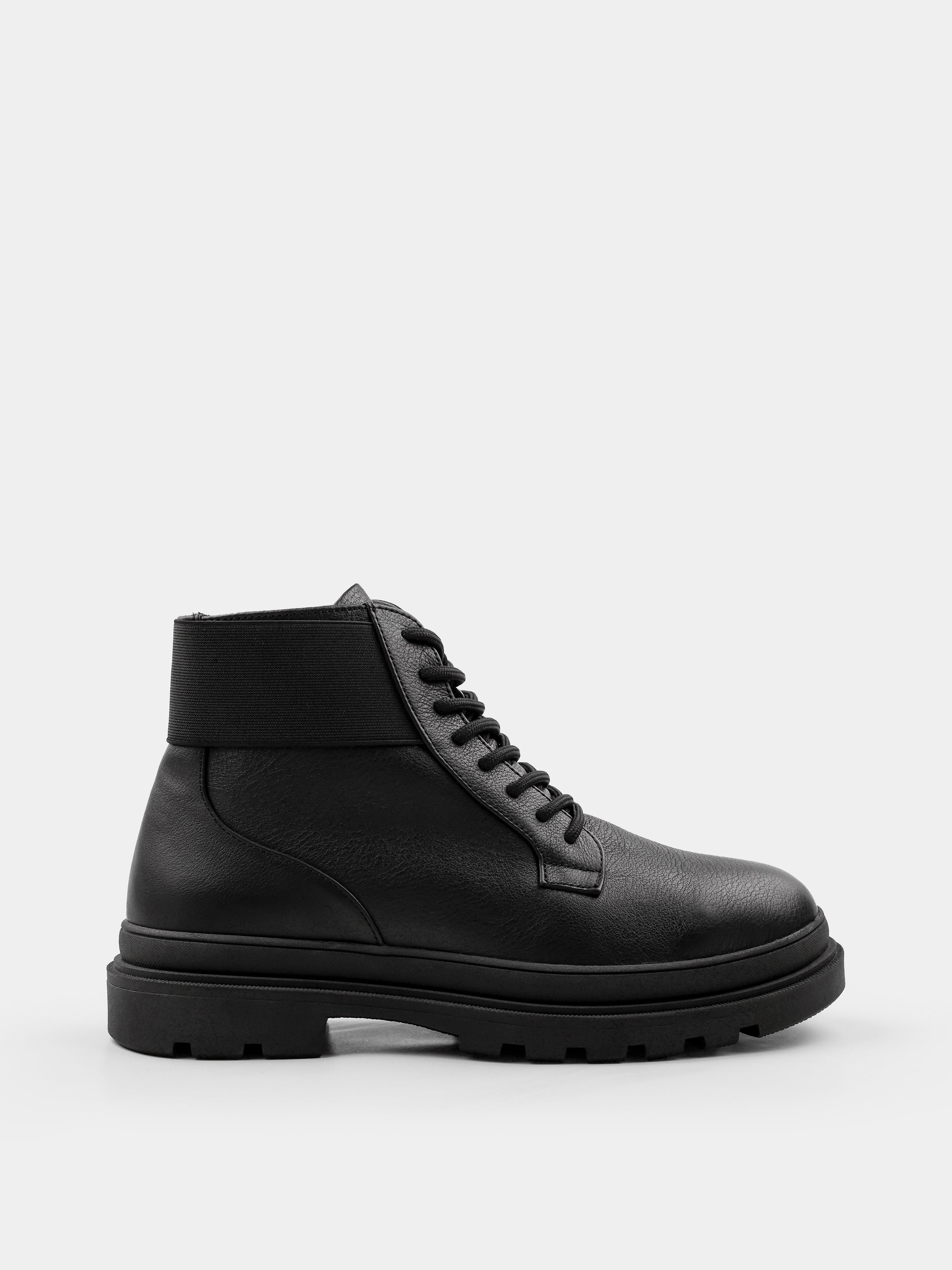 Boots, Primo, Black, Men's shoes, natural leather upper and fleece lining, right view
