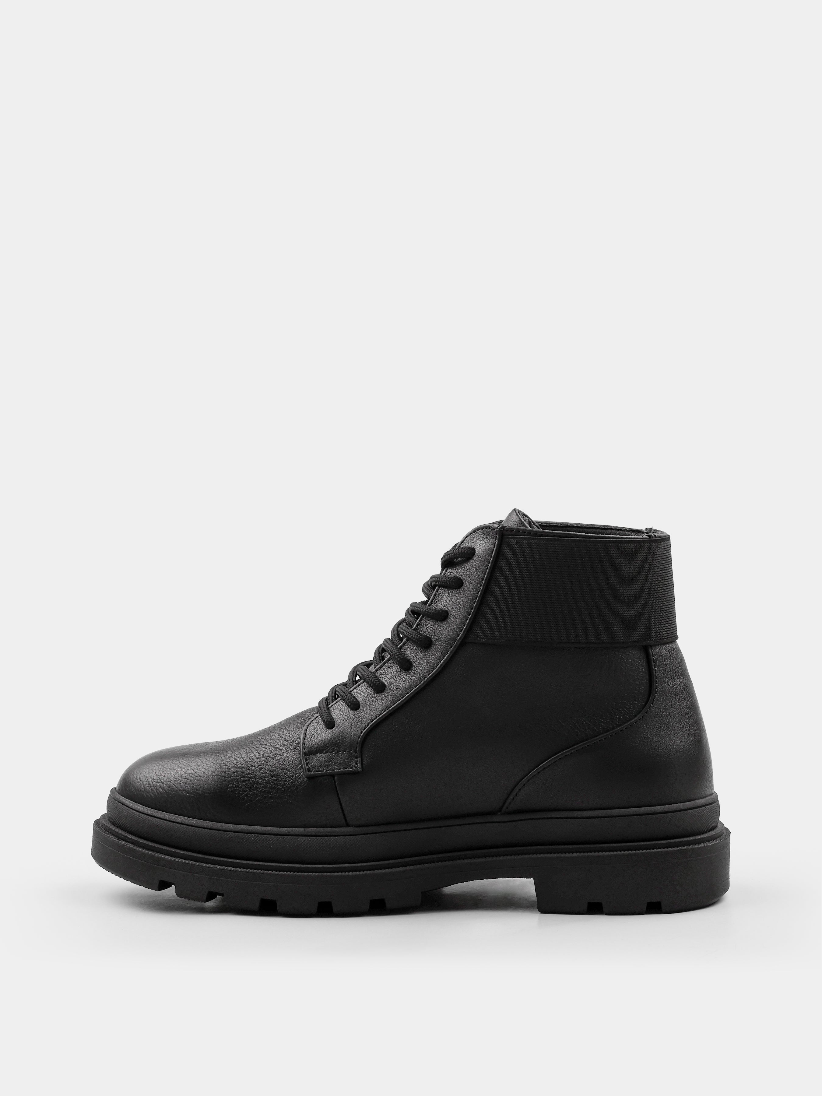 Boots, Primo, Black, Men's shoes, natural leather upper and fleece lining, left view