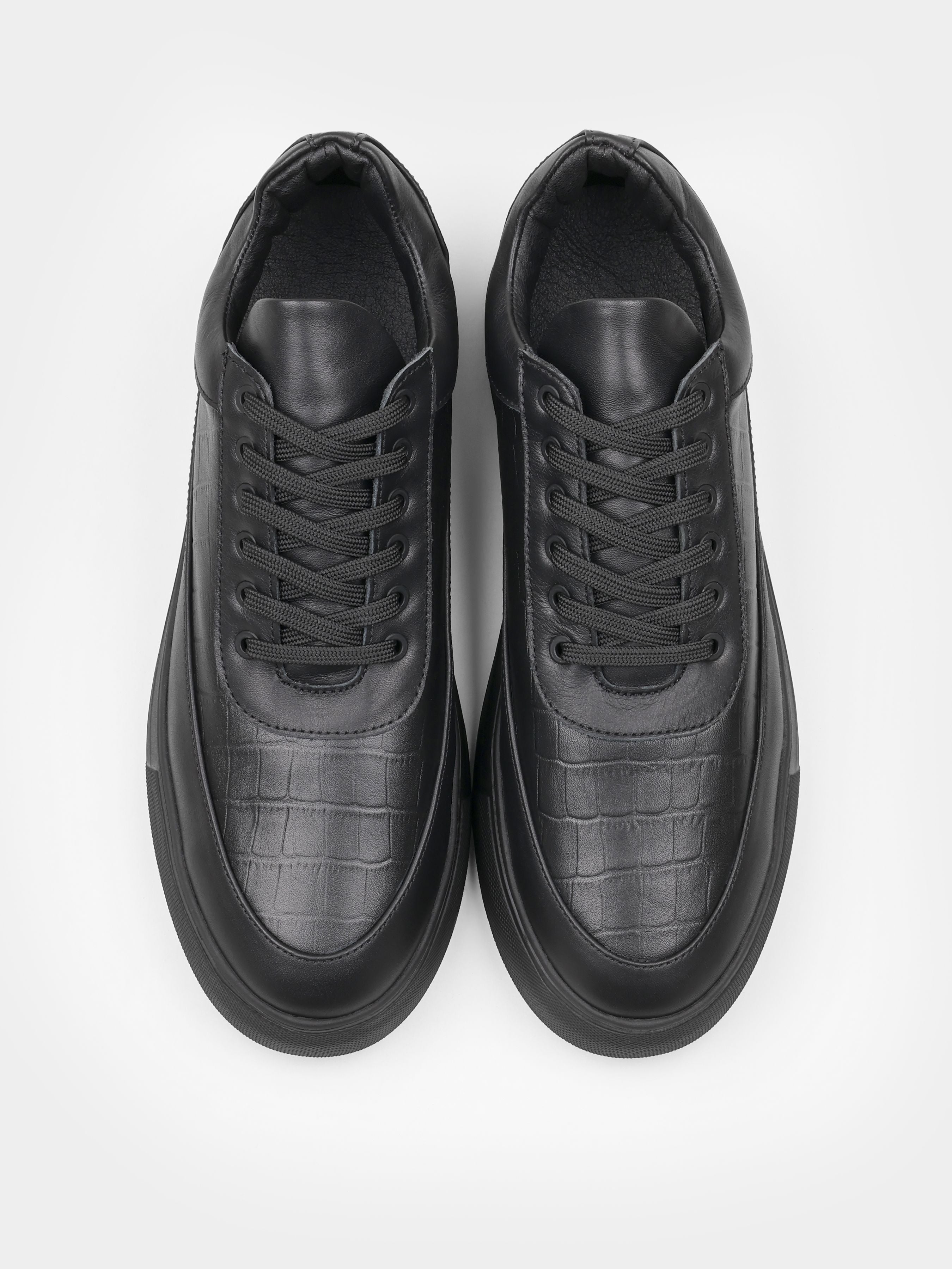 Sneakers, Presto, Black Croc, Men's shoes, natural leather upper and lining,
front view