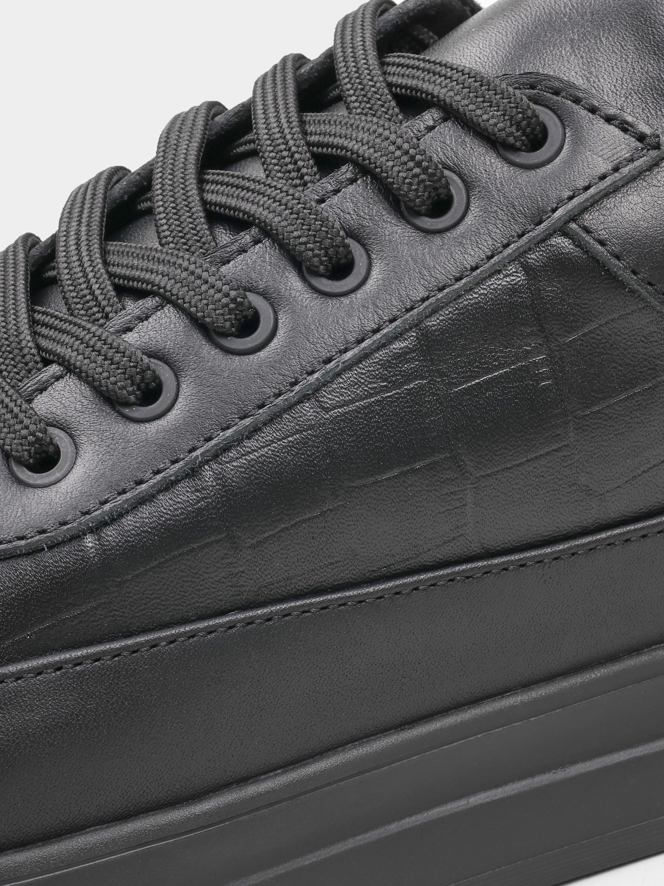 Sneakers, Presto, Black Croc, Men's shoes, natural leather upper and lining, laces view