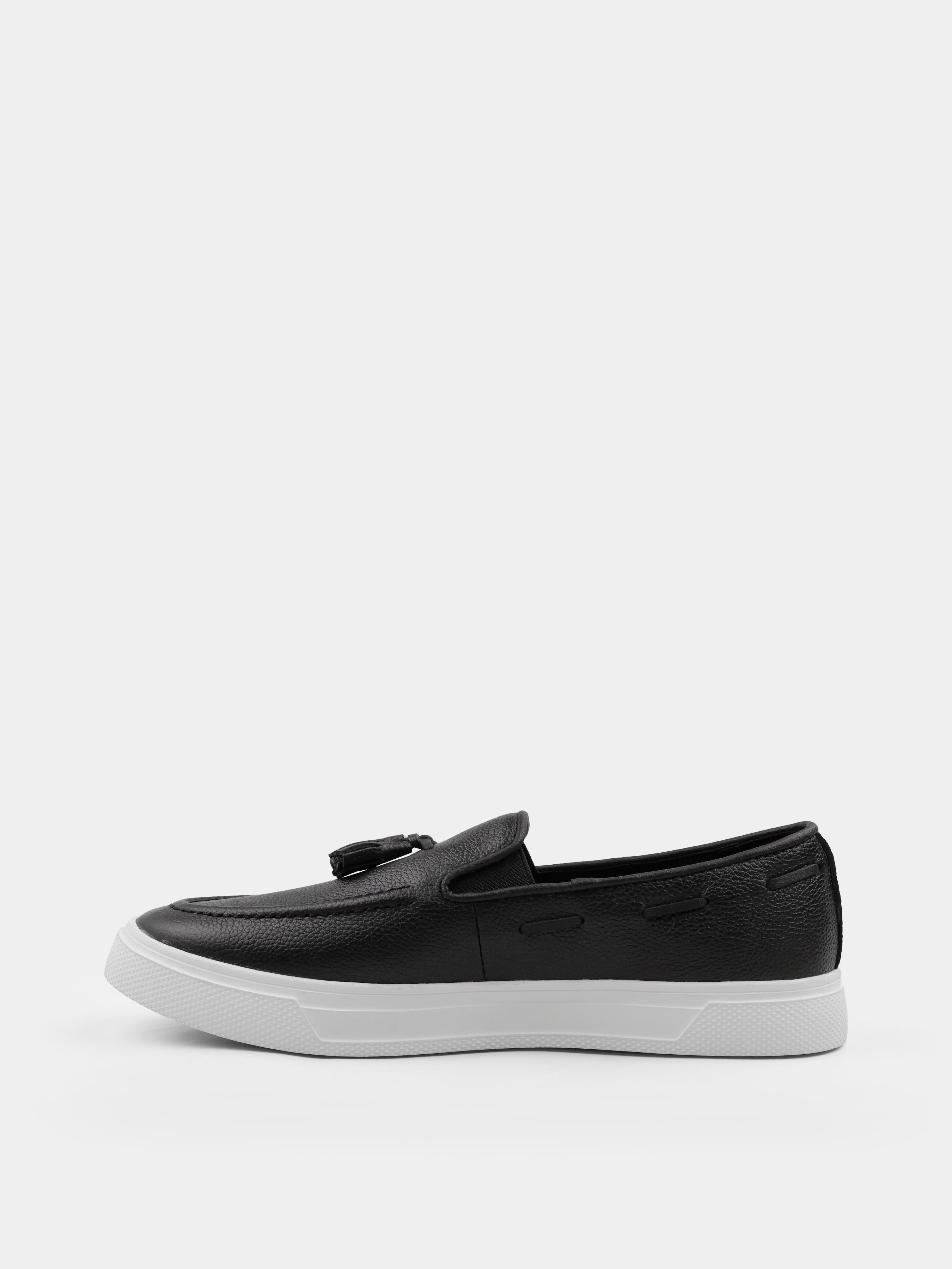 Loafers, Spectr, Black White, Men's shoes, natural leather upper and lining, left view