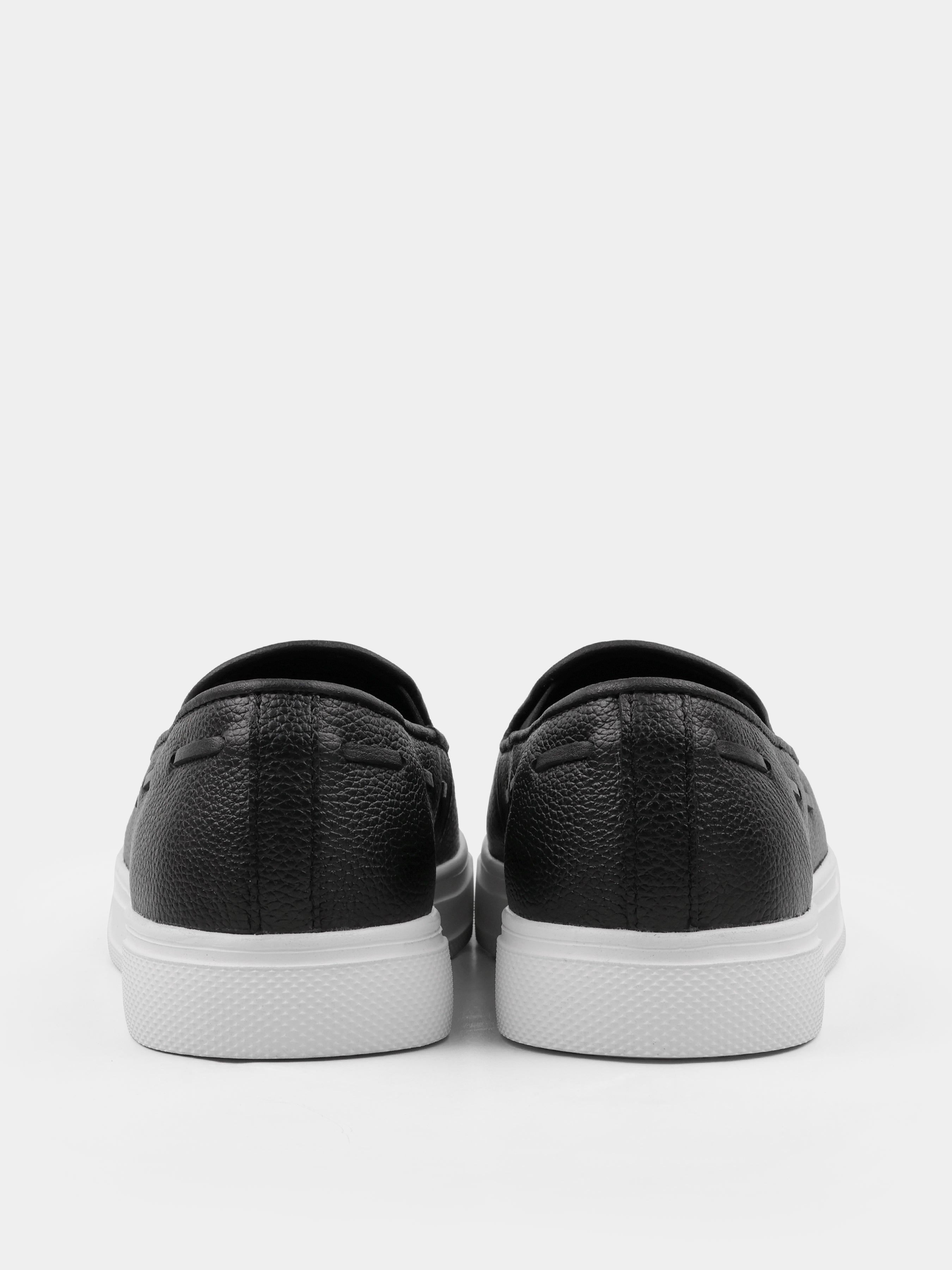 Loafers, Spectr, Black White, Men's shoes, natural leather upper and lining, heel view
