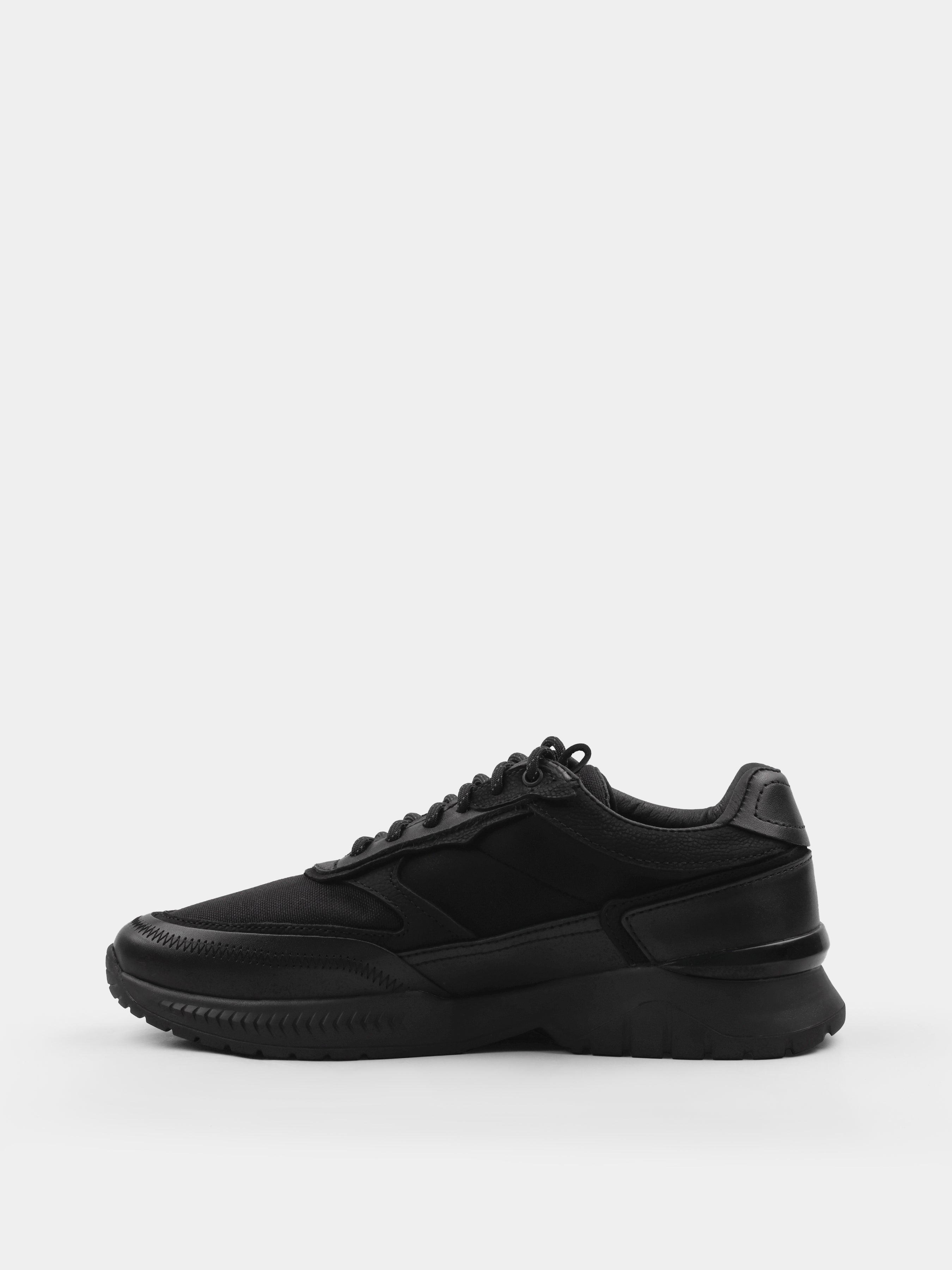 Sneakers, Plancha, Black, Men's shoes, natural leather/Cordura 1000D upper and textile lining, left view