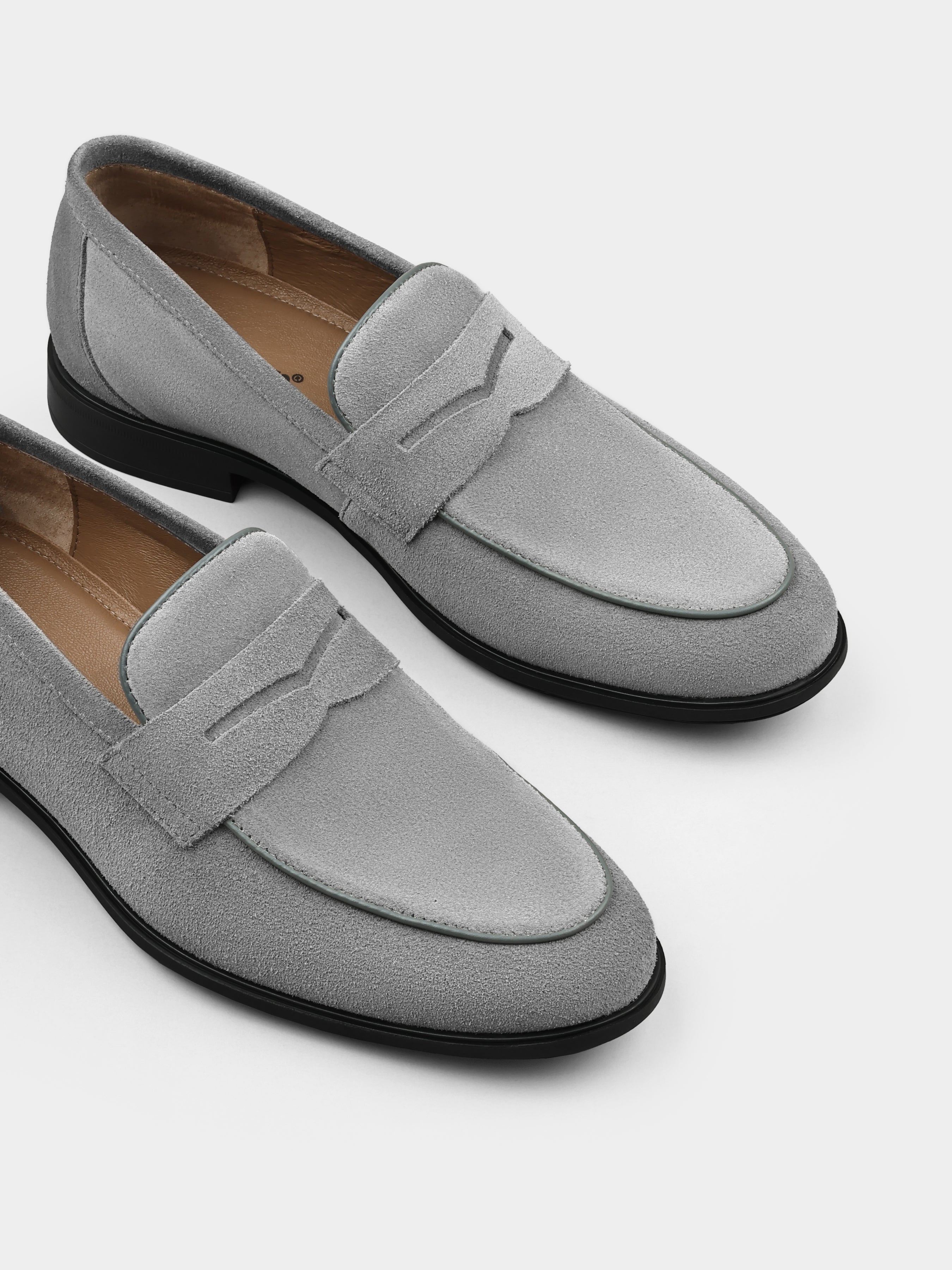 Demini Grey Suede Loafers