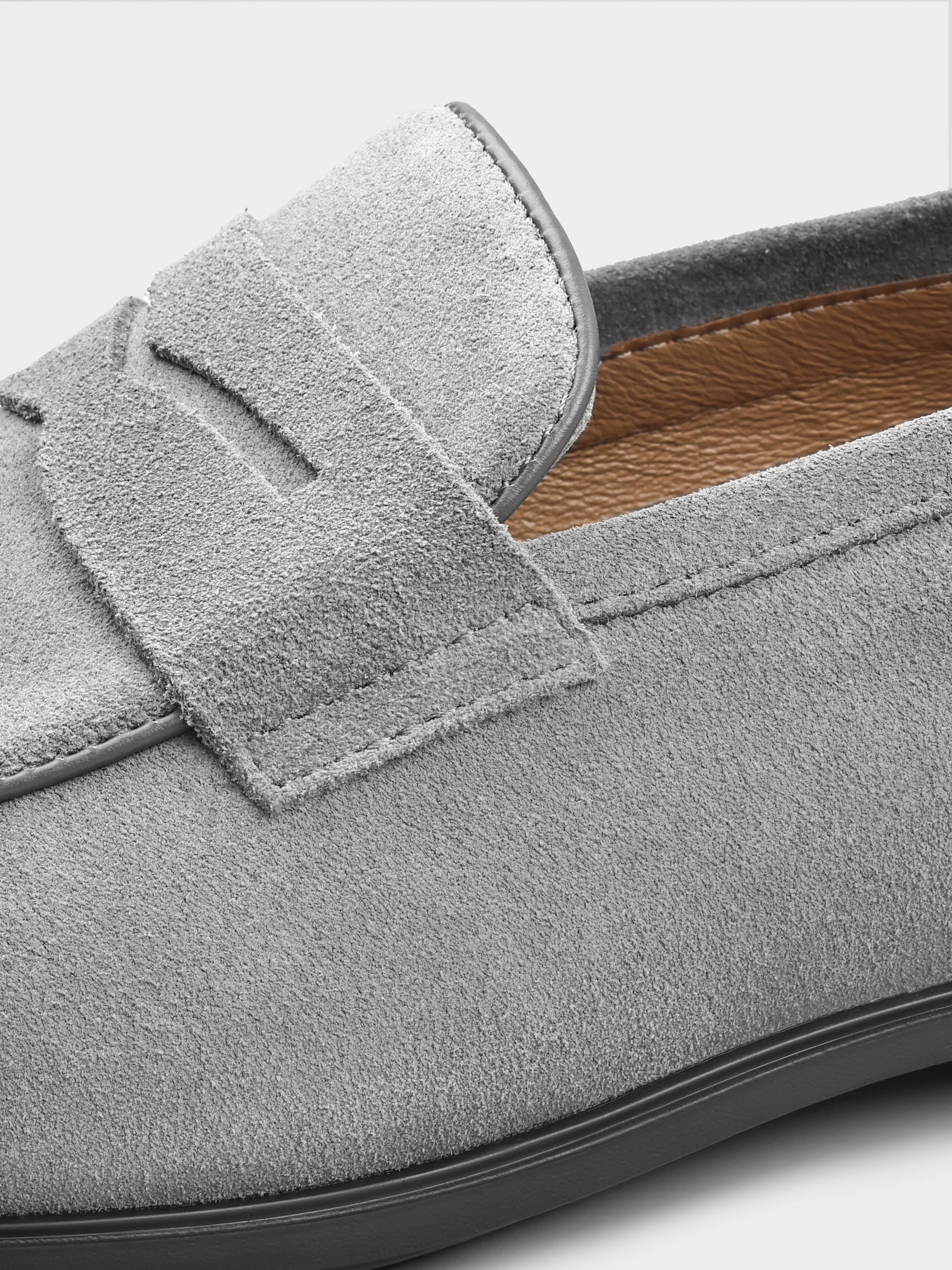 Demini Grey Suede Loafers