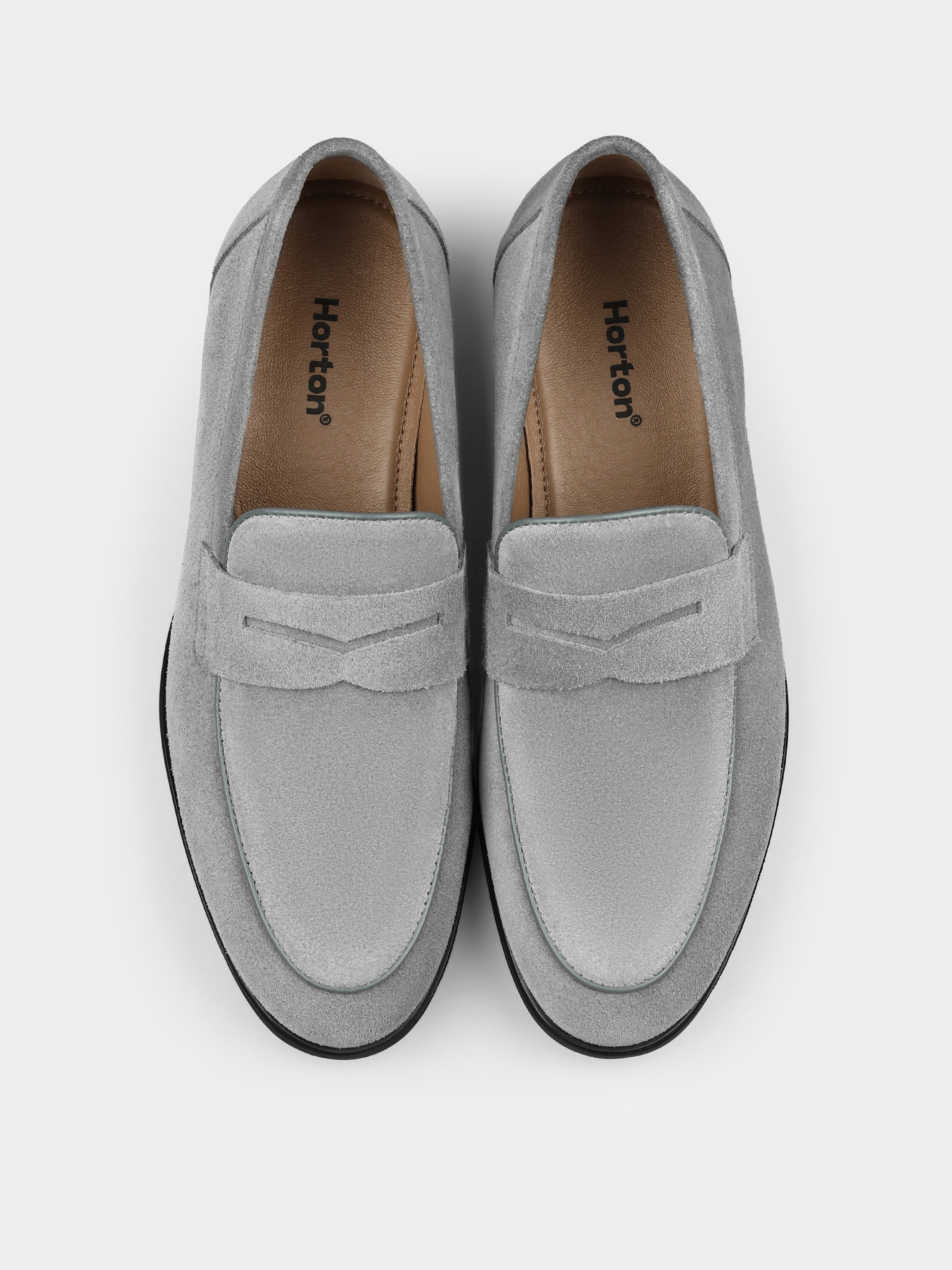 Demini Grey Suede Loafers