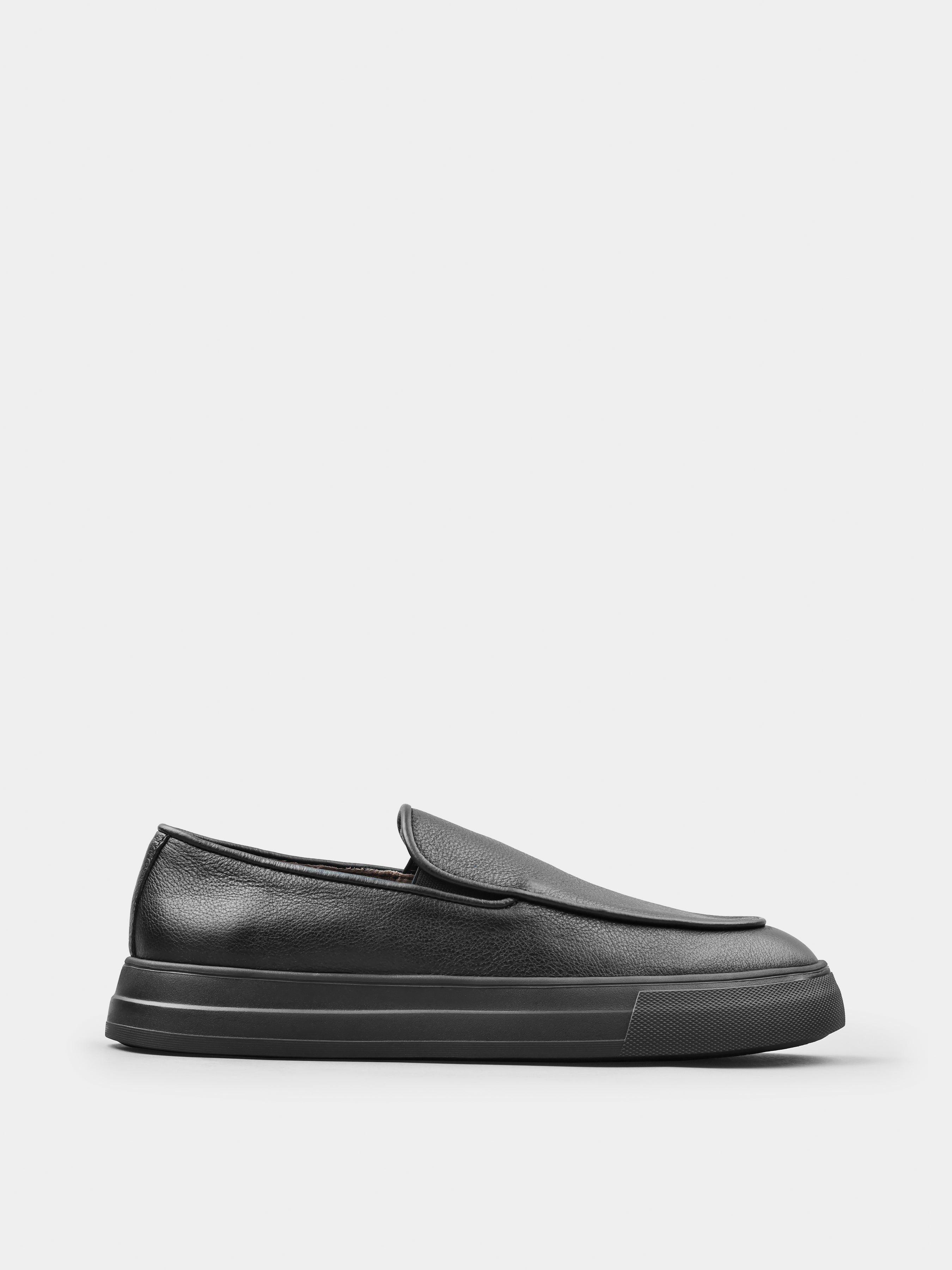Loafers, Oscuro, Black, Men's shoes, natural leather upper and  lining, right view
