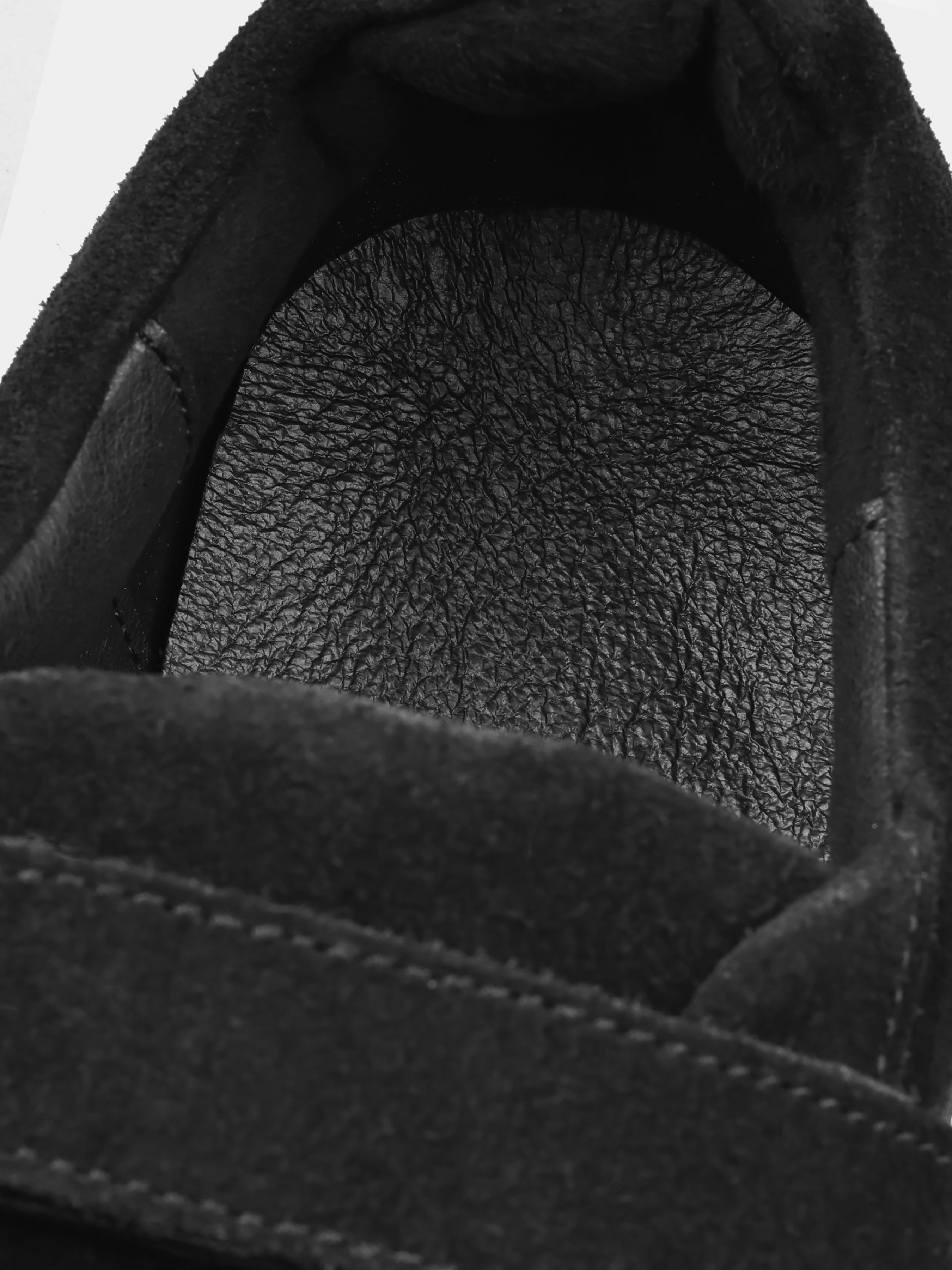 Sneakers, Settanta, Black, Men's shoes, natural suede upper and  leather lining, insole view