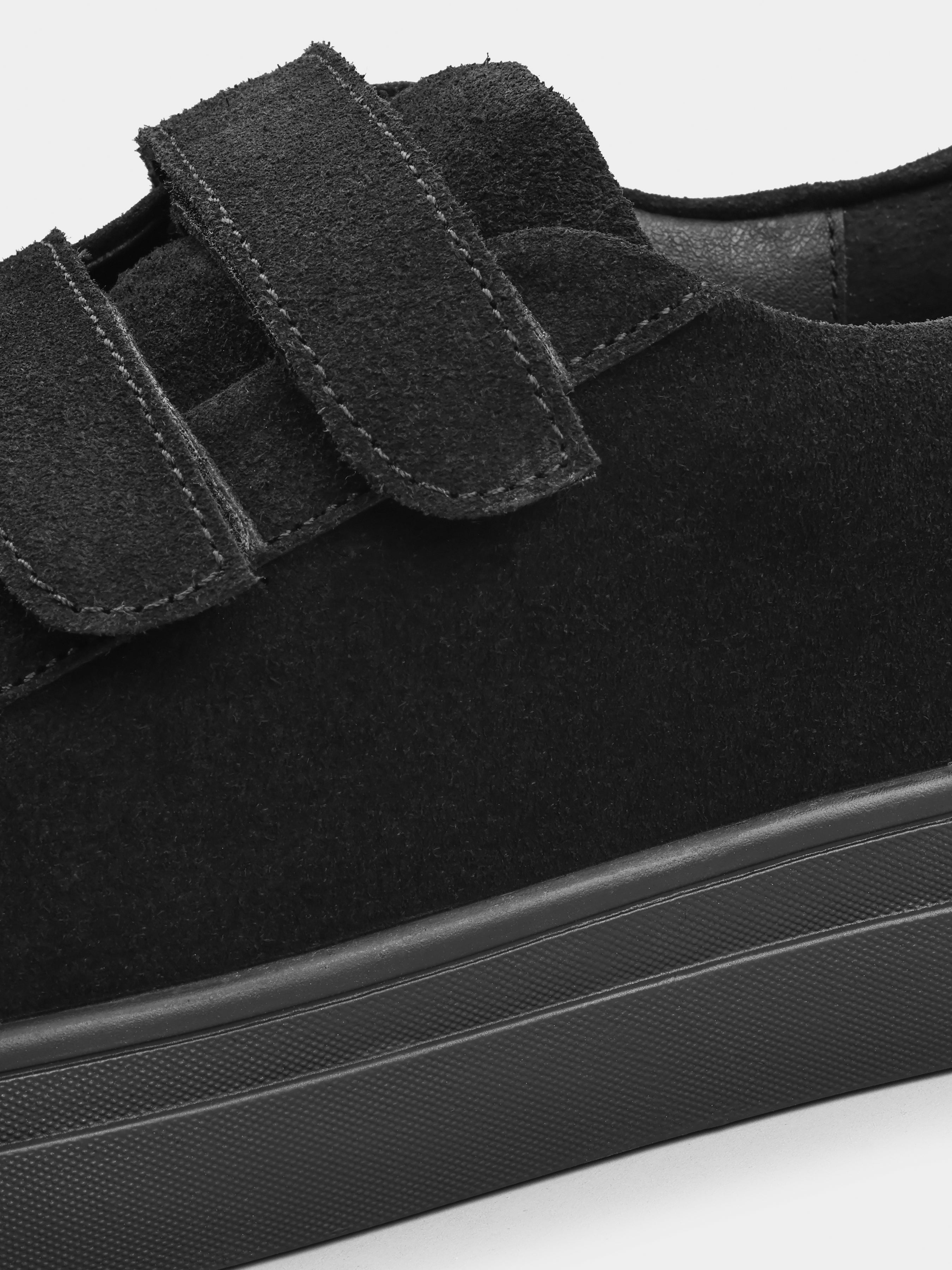 Sneakers, Settanta, Black, Men's shoes, natural suede upper and  leather lining, detailed view