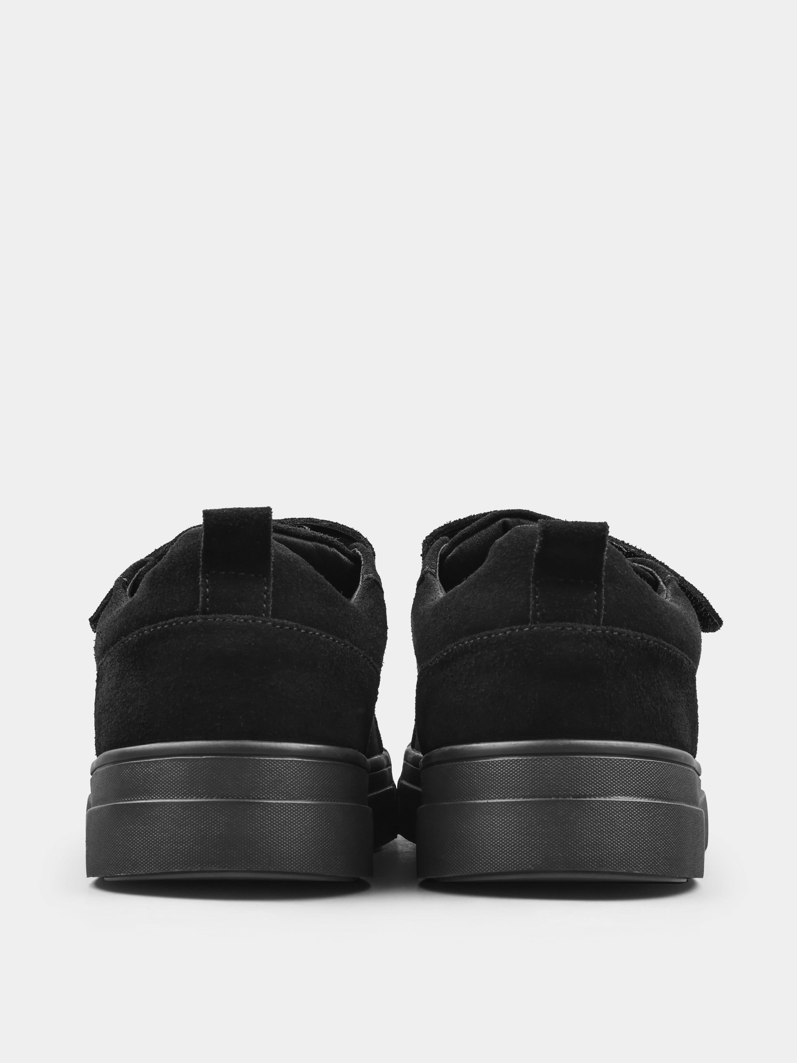 Sneakers, Settanta, Black, Men's shoes, natural suede upper and  leather lining, heel view