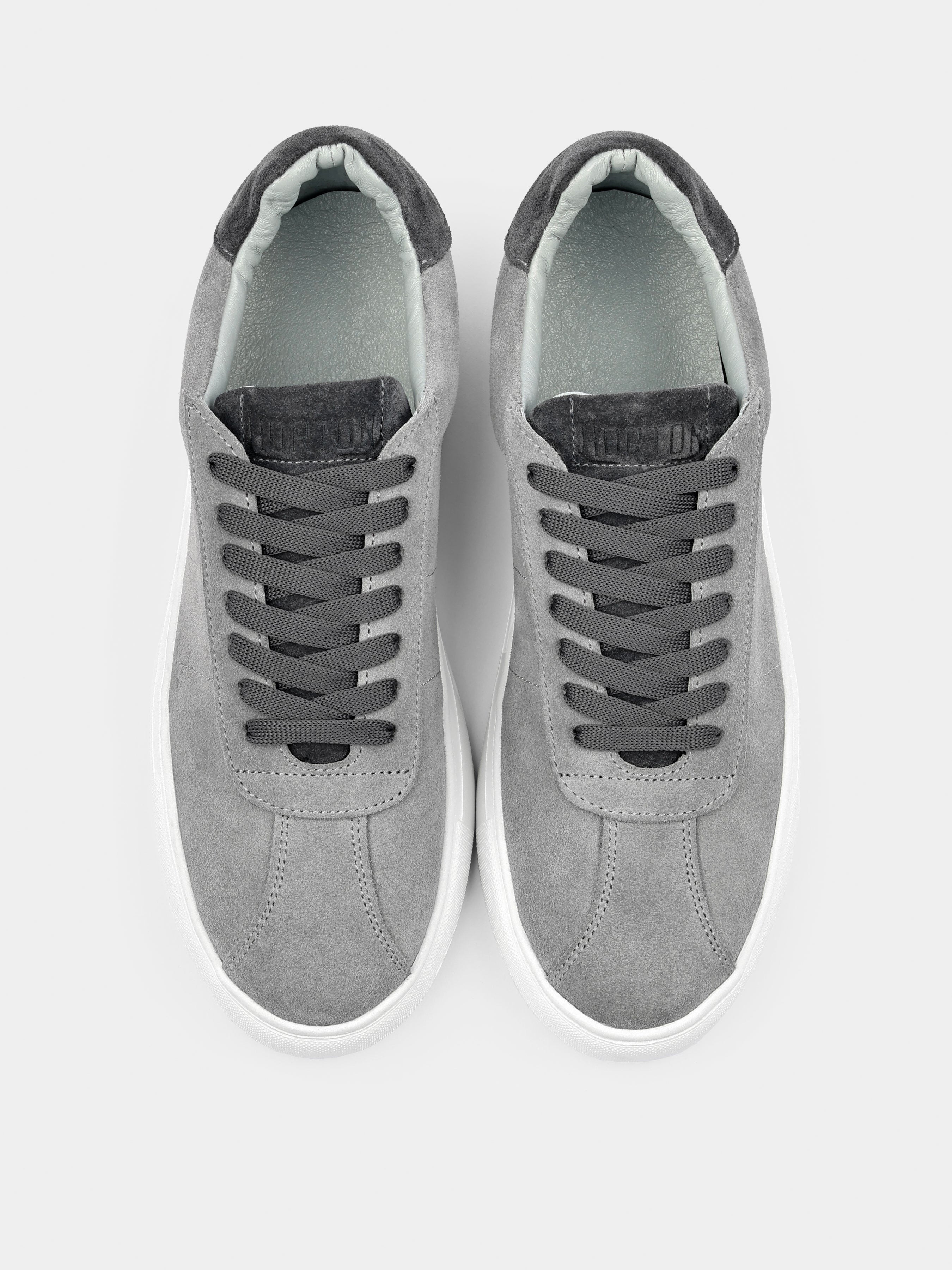 Sneakers, Intendo, Grey, Men's shoes, natural suede upper and leather lining, front view