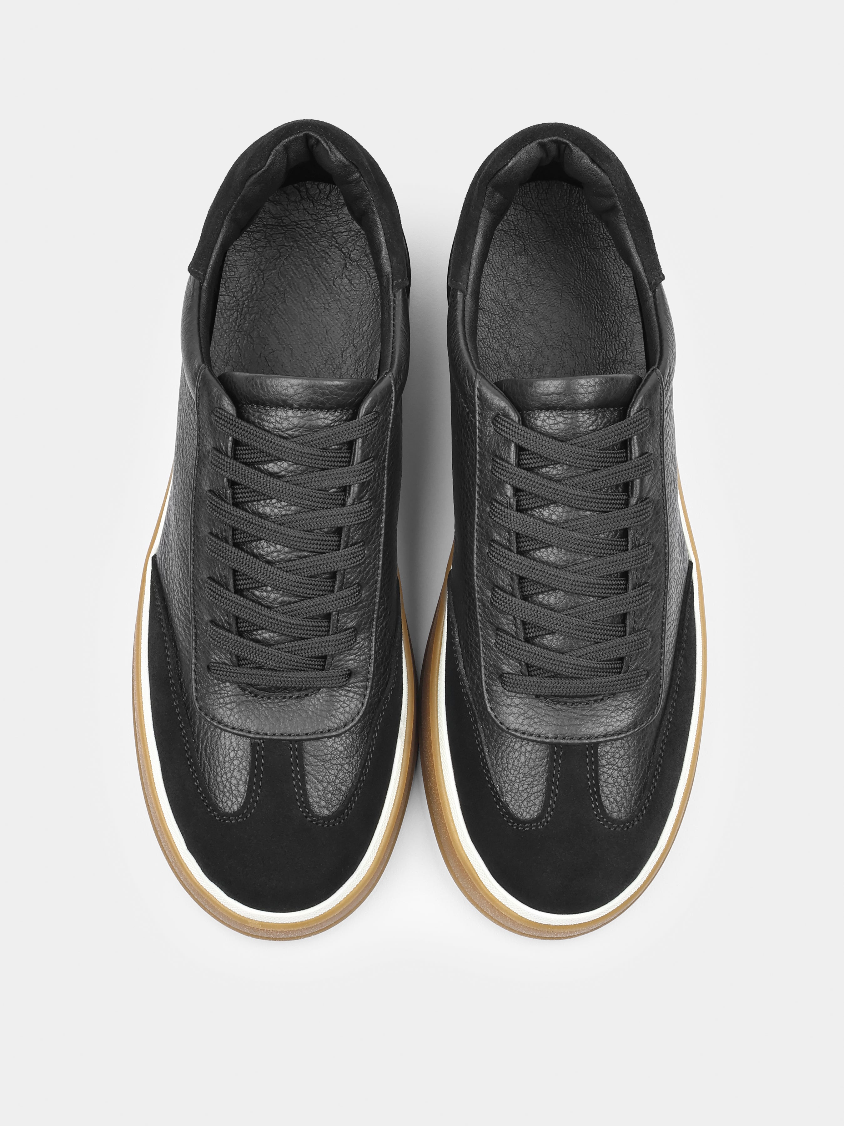 Sneakers, Volere, Black, Men's shoes, natural suede upper and leather lining, front view