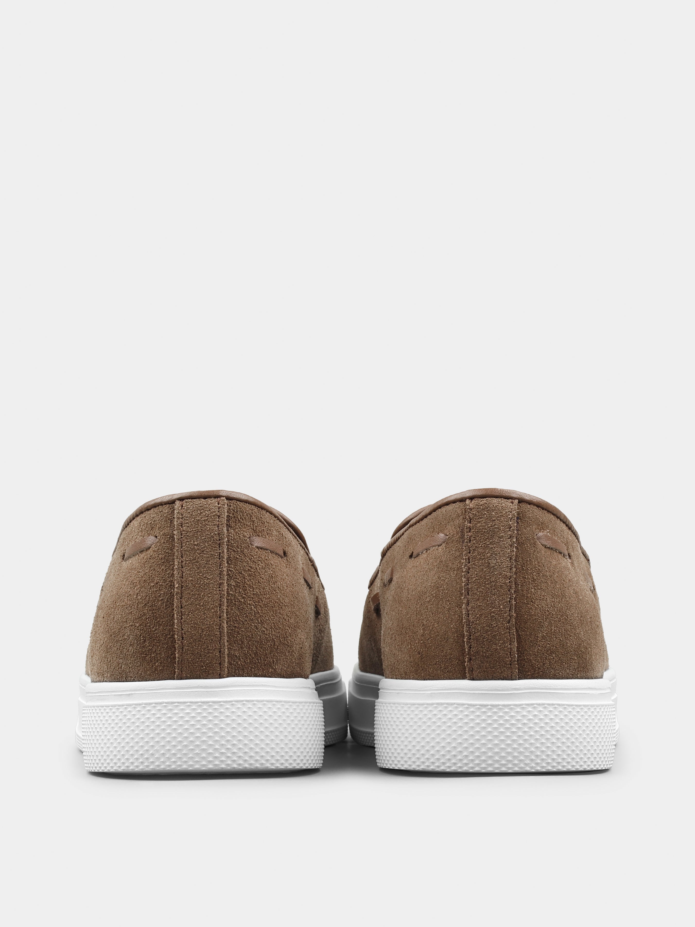 Loafers, Spectr, Sand, Men's shoes, natural suede upper and  leather lining, heel view