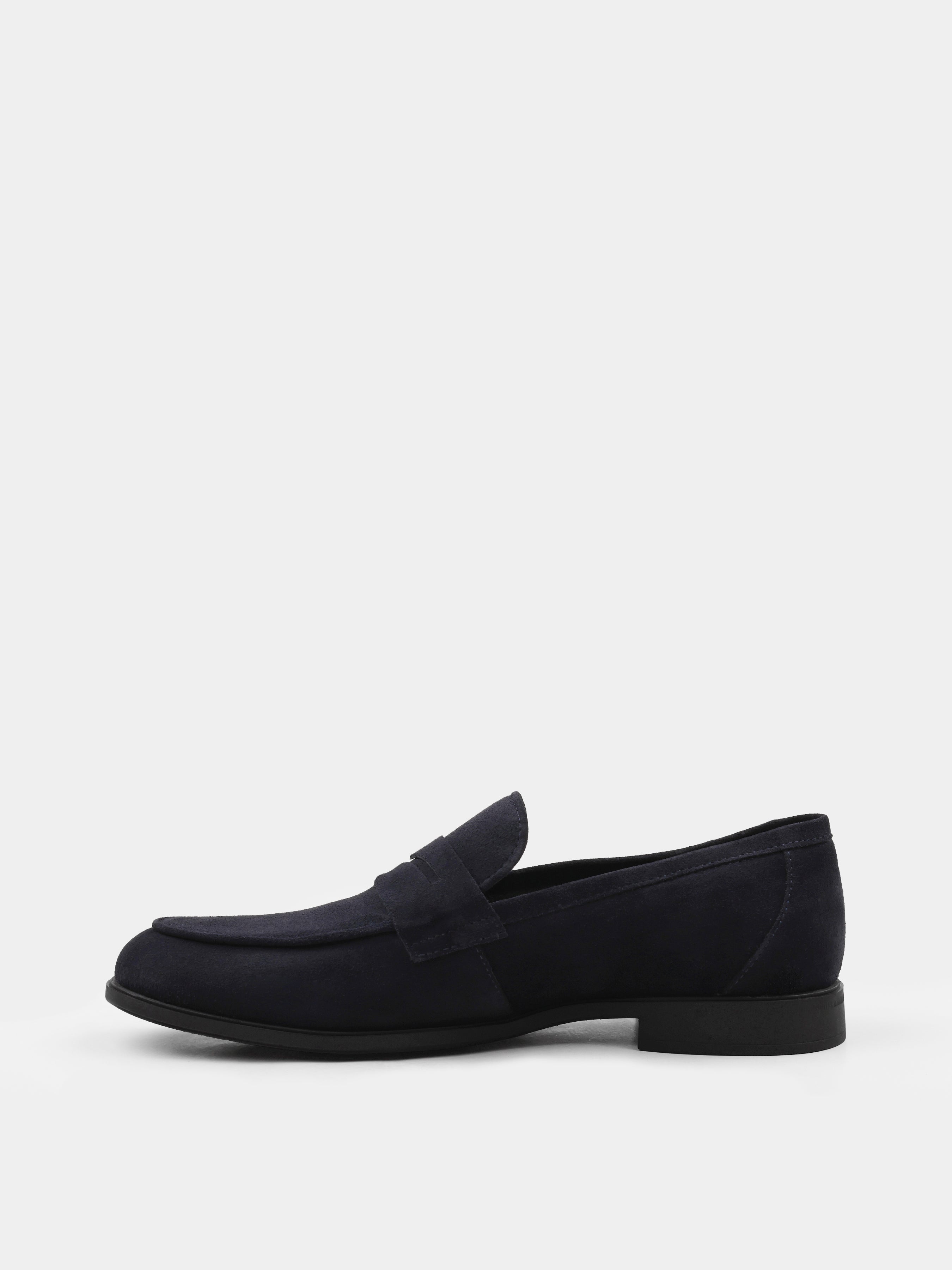Loafers, Demini, Navy, Men's shoes,  natural leather lining and upper suede, left view