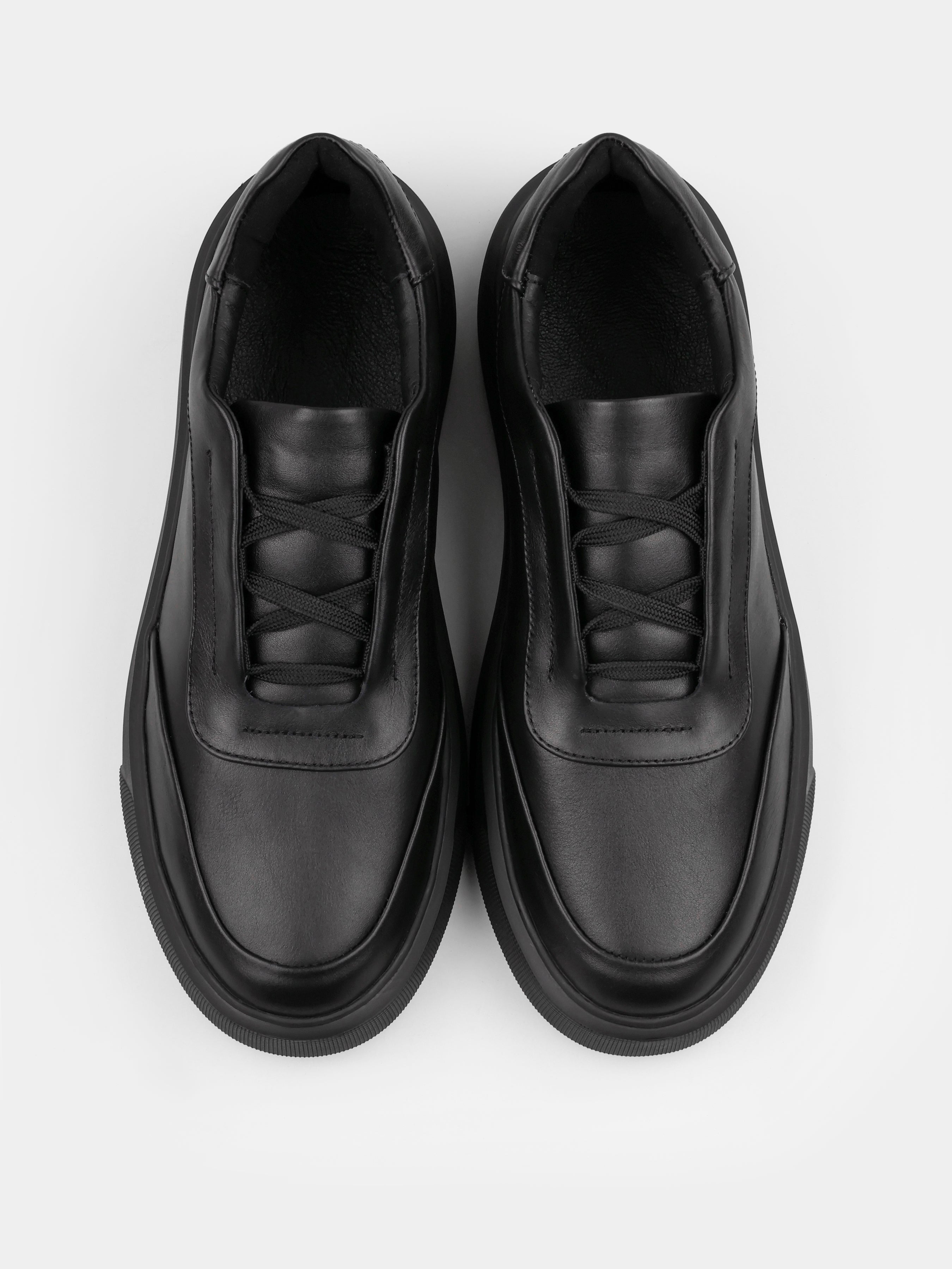 Sneakers, Sette, Black, Men's shoes, natural leather upper and lining, front view