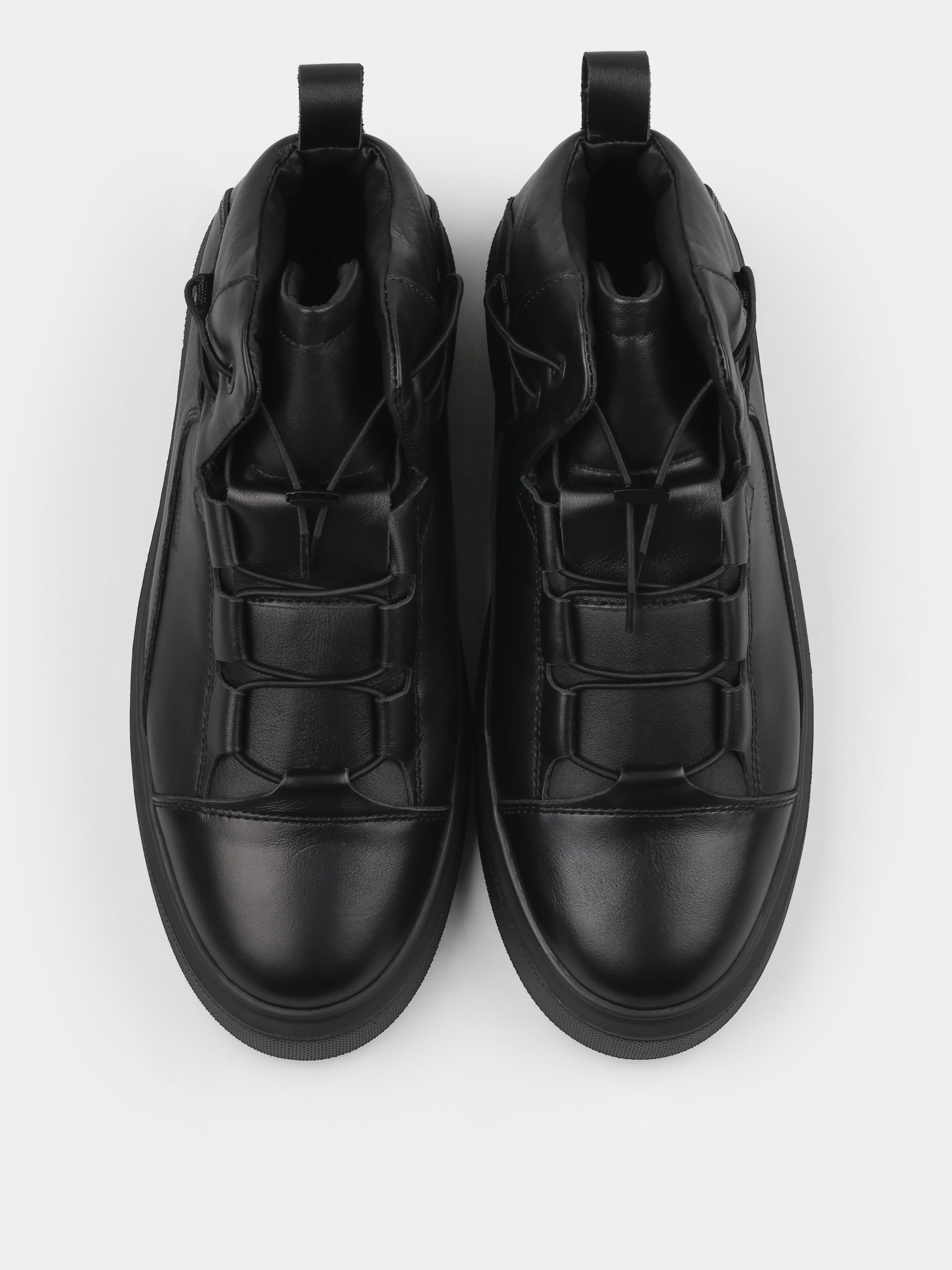 Sneakers, Winter Insiti,  Black, Men's shoes,
natural leather upper and  lining wool, front view