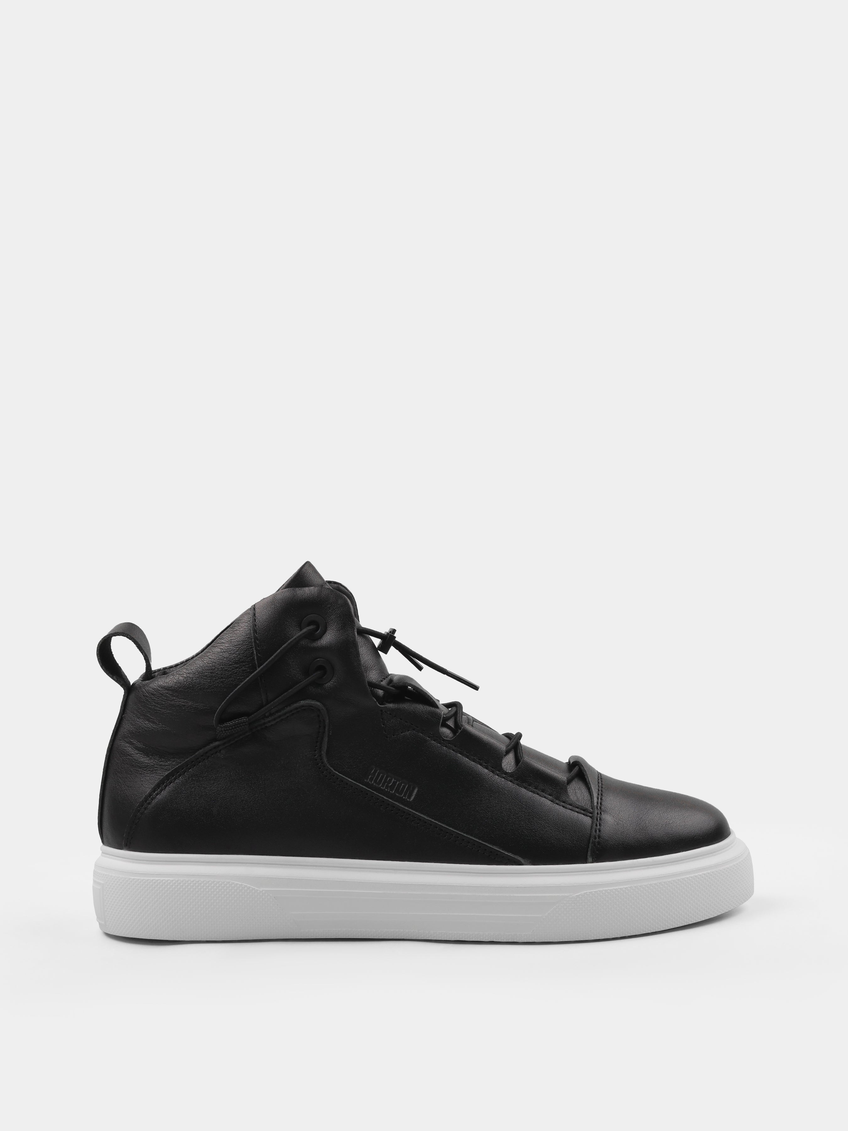 Sneakers, Winter Insiti,  Black White, Men's shoes,
natural leather upper and  lining wool, right view