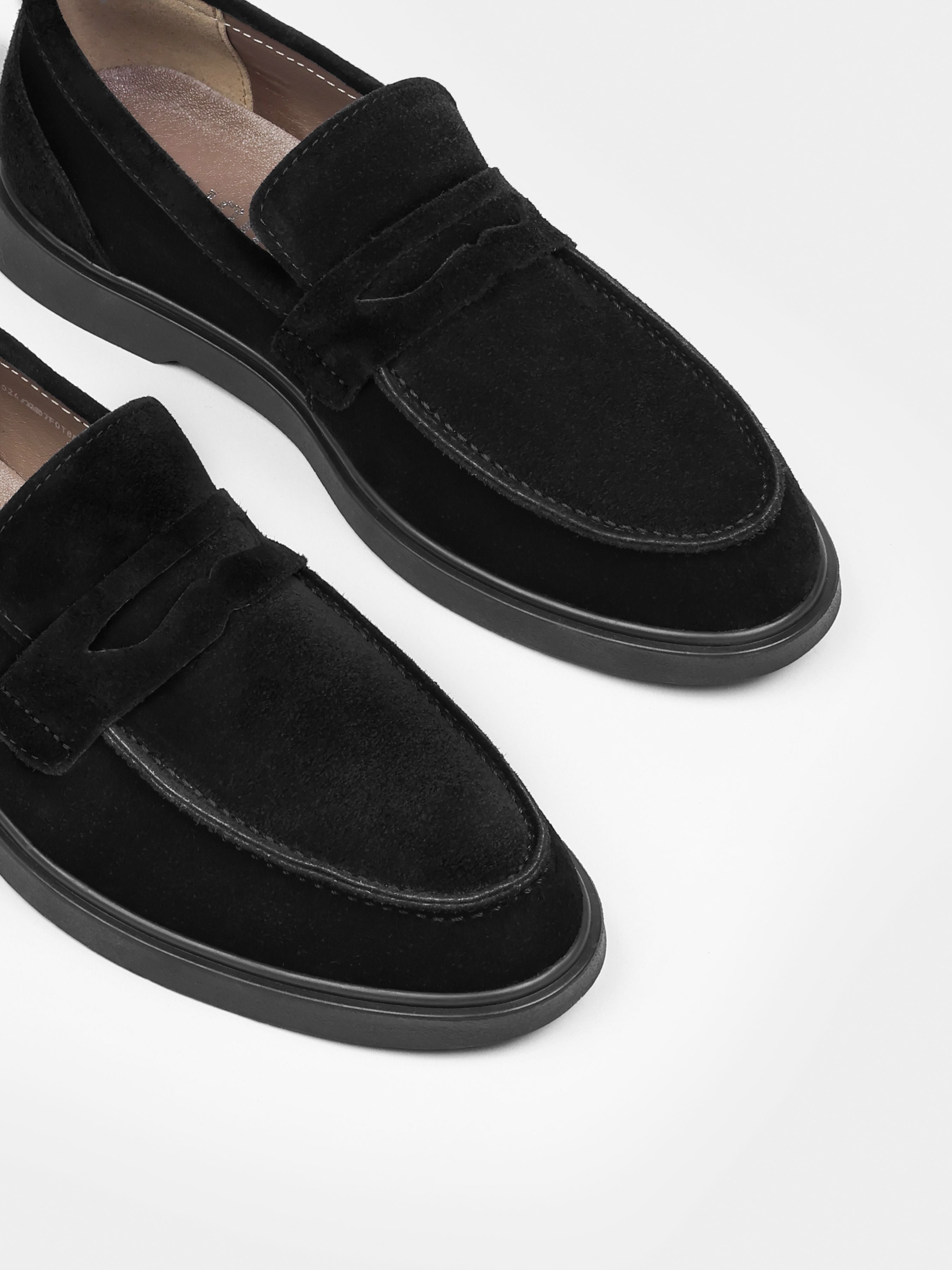 Prospero Black Suede Loafers