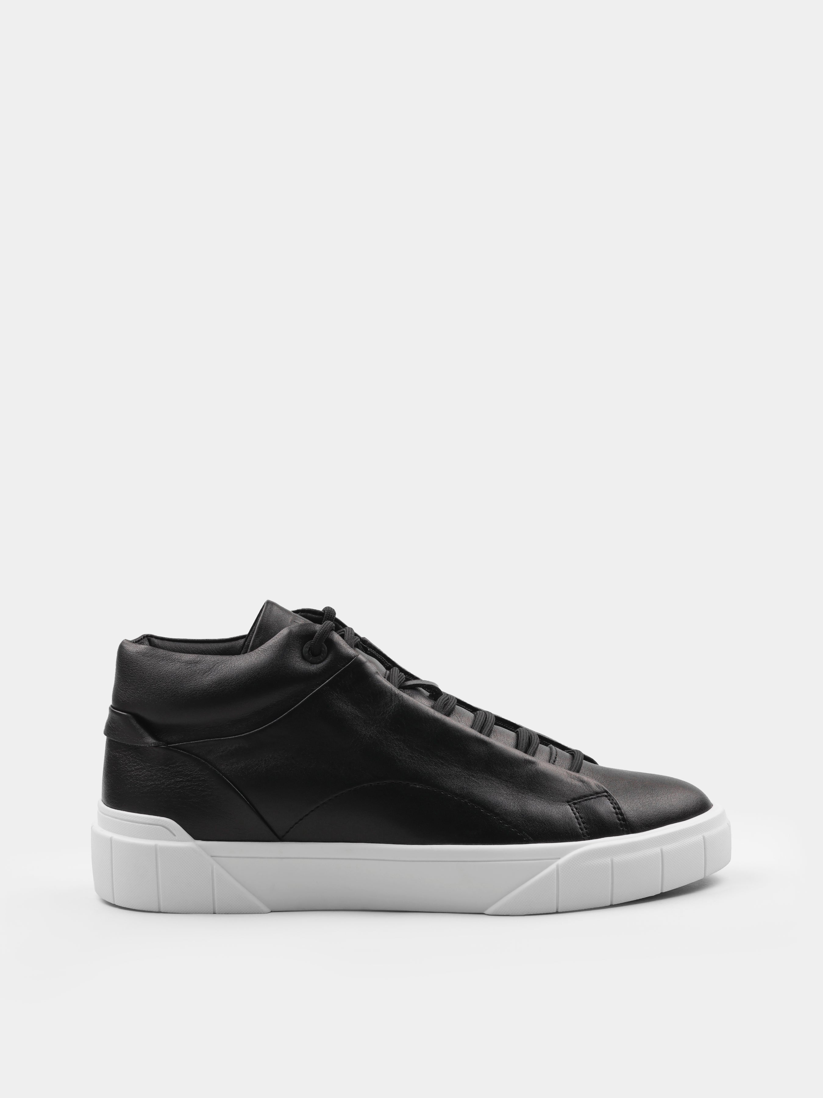 Sneakers, Winter Roner,  Black White, Men's shoes,
natural leather upper and  lining wool, right view 