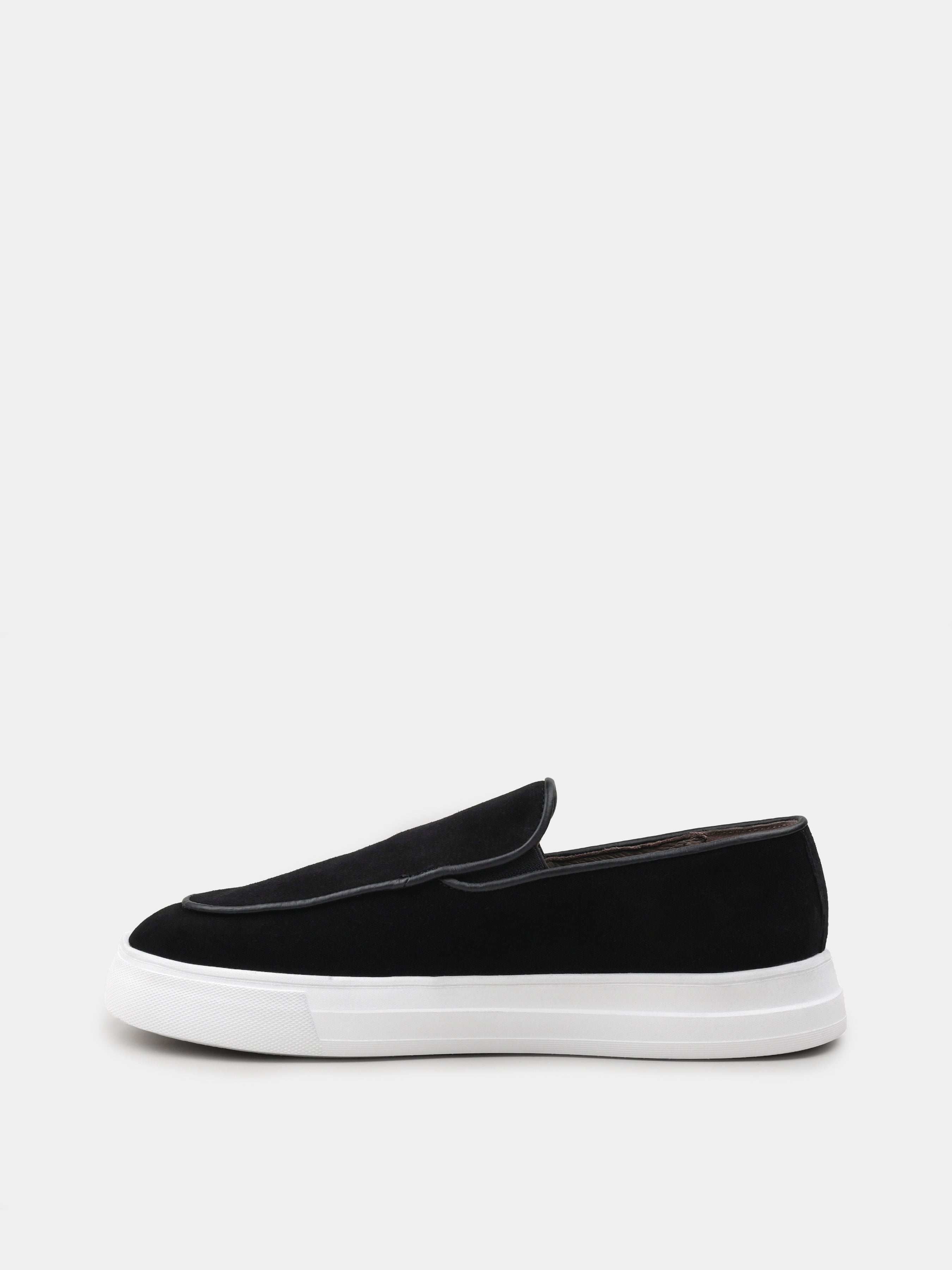 Oscuro Black White Loafers