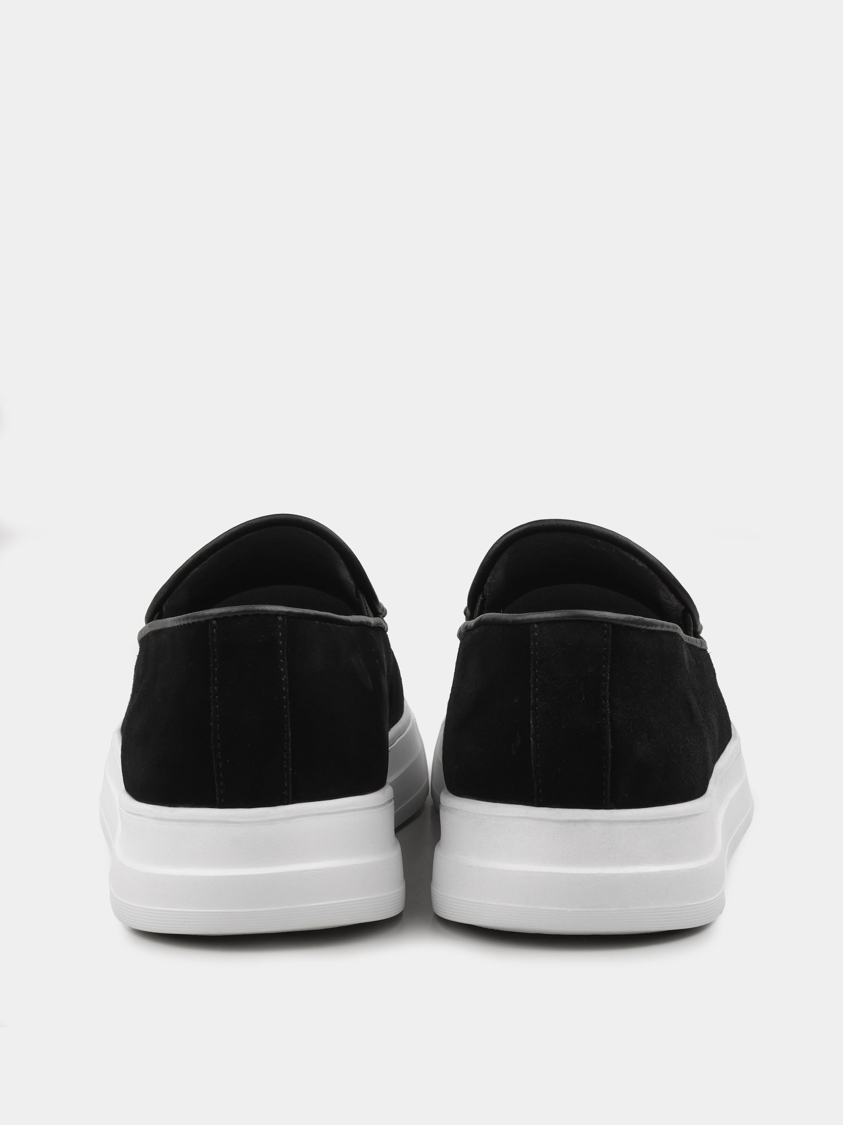 Oscuro Black White Loafers