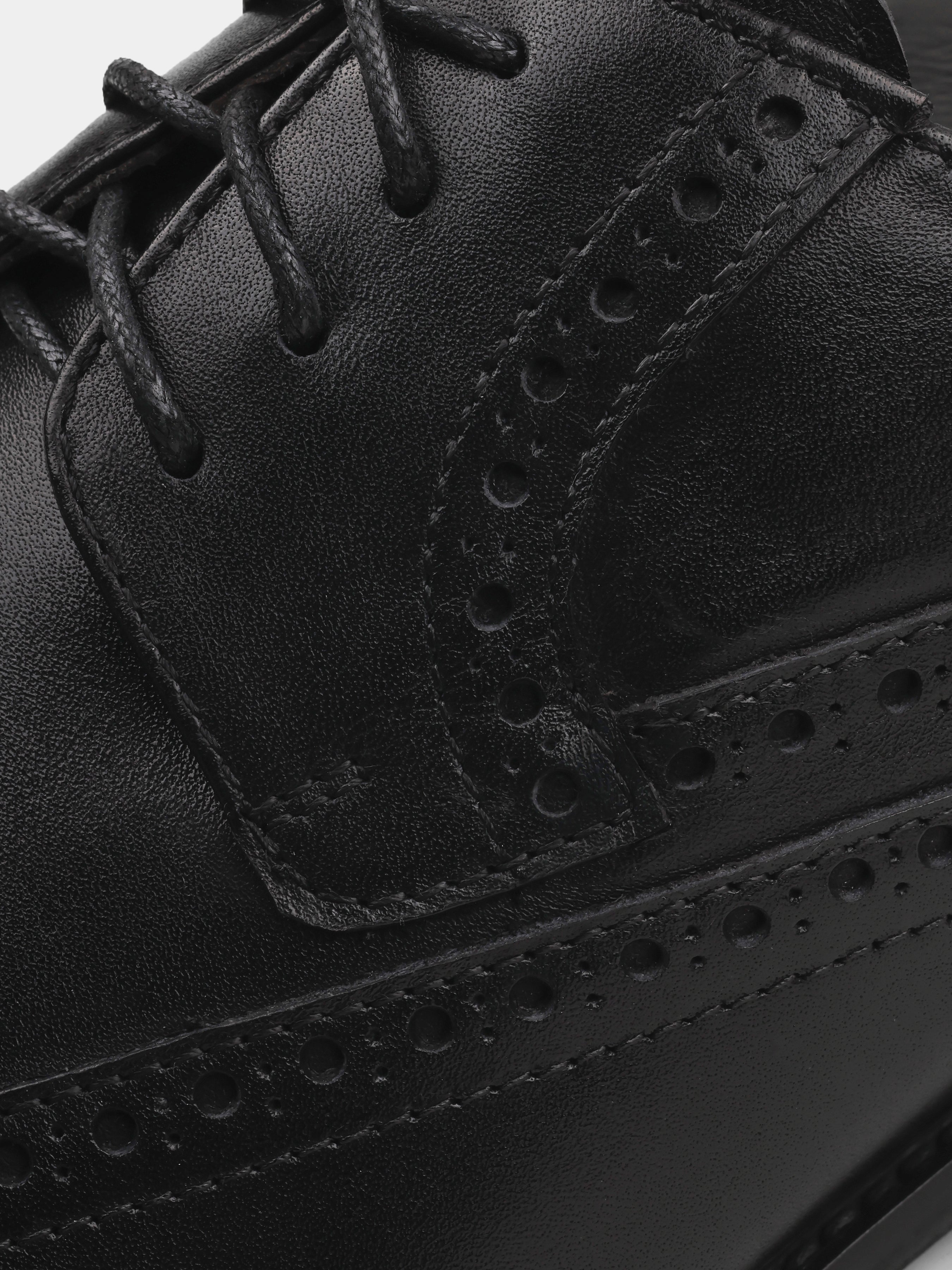 Brogues, Bosten, Black, Men's shoes, natural leather upper and lining, laces view 