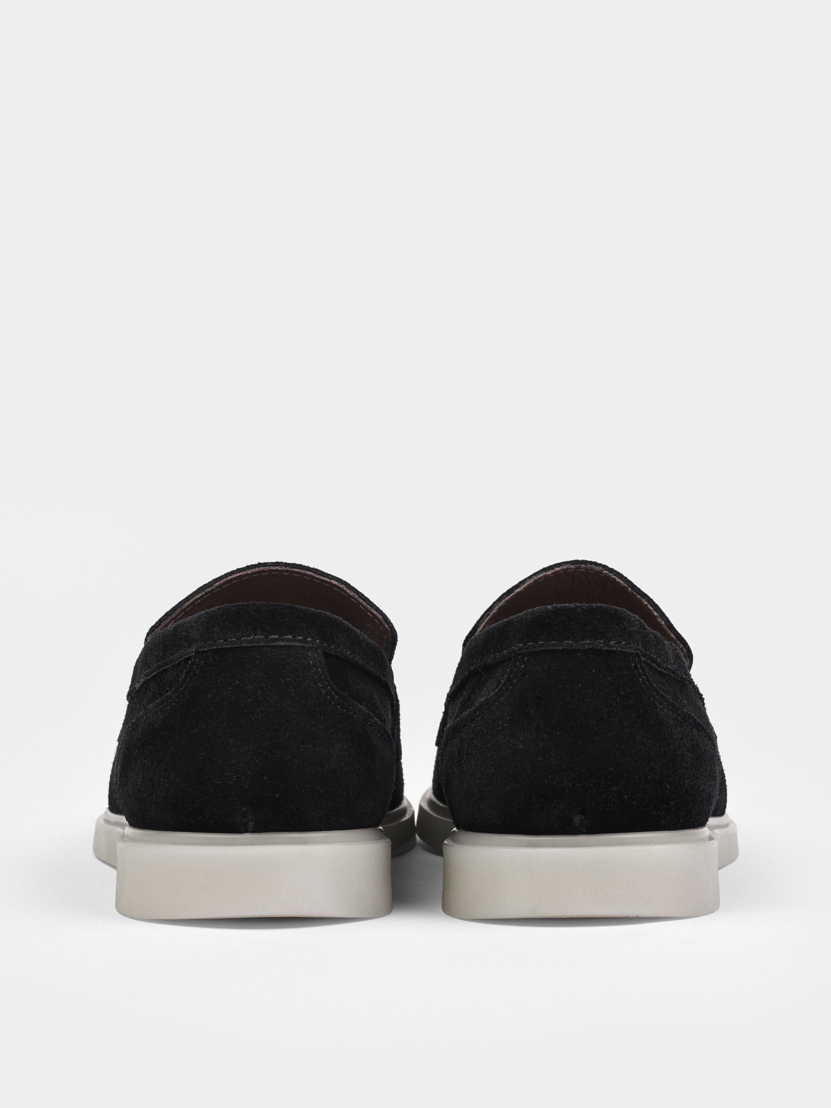 Prospero Black White Suede Loafers