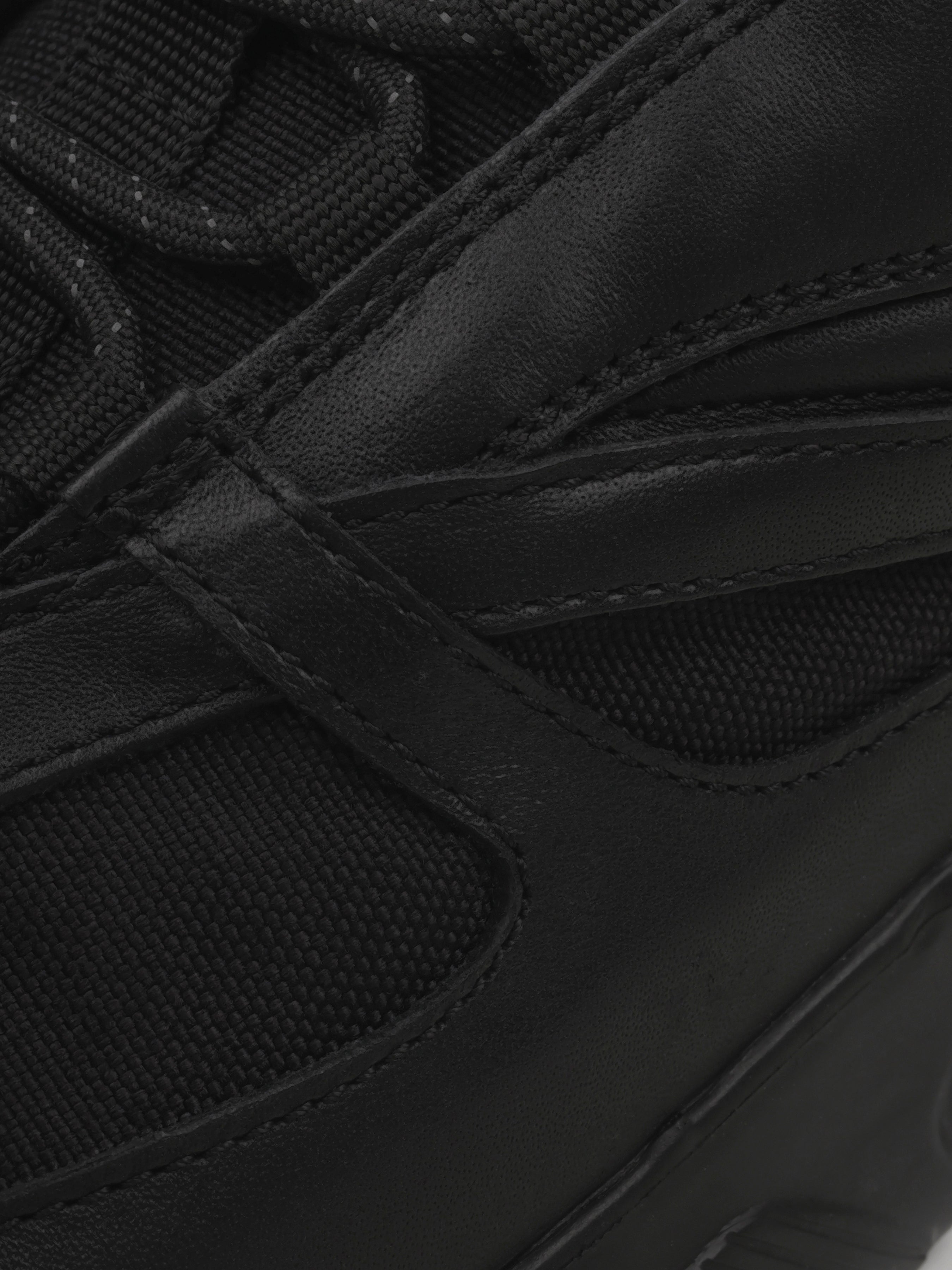 Sneakers, Speeding, Black, Men's shoes, natural leather/Cordura 1000D upper and textile lining, detailed view 
 
