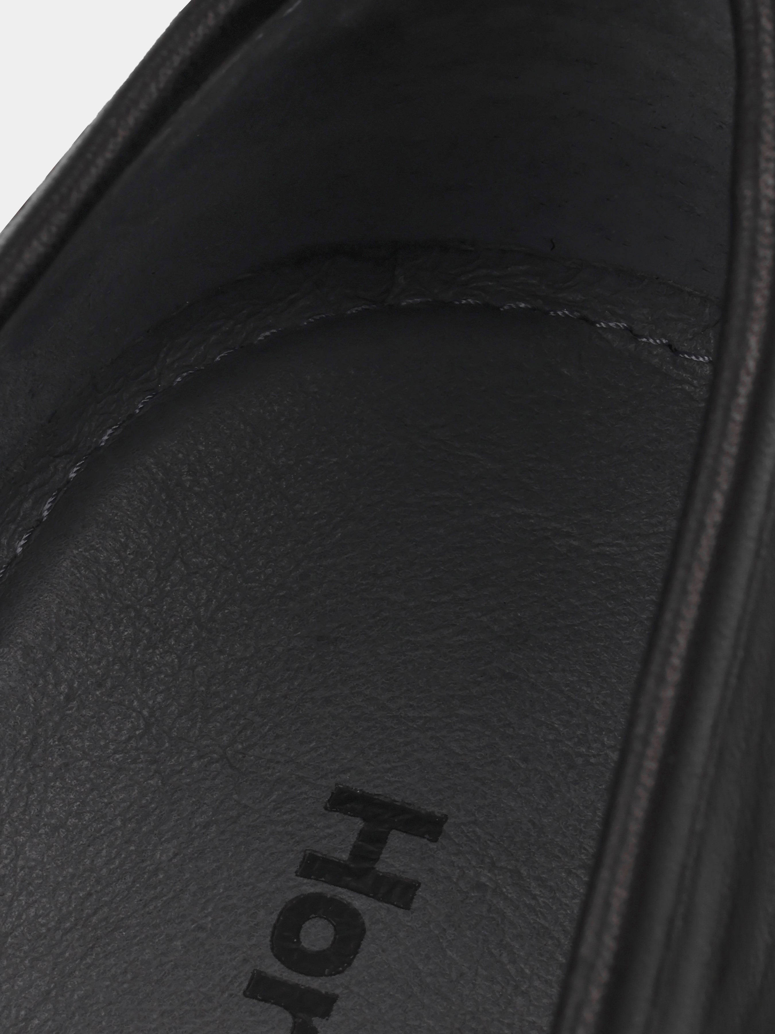 Loafers, Foret, Black, Men's shoes, natural leather upper and lining, insole view 