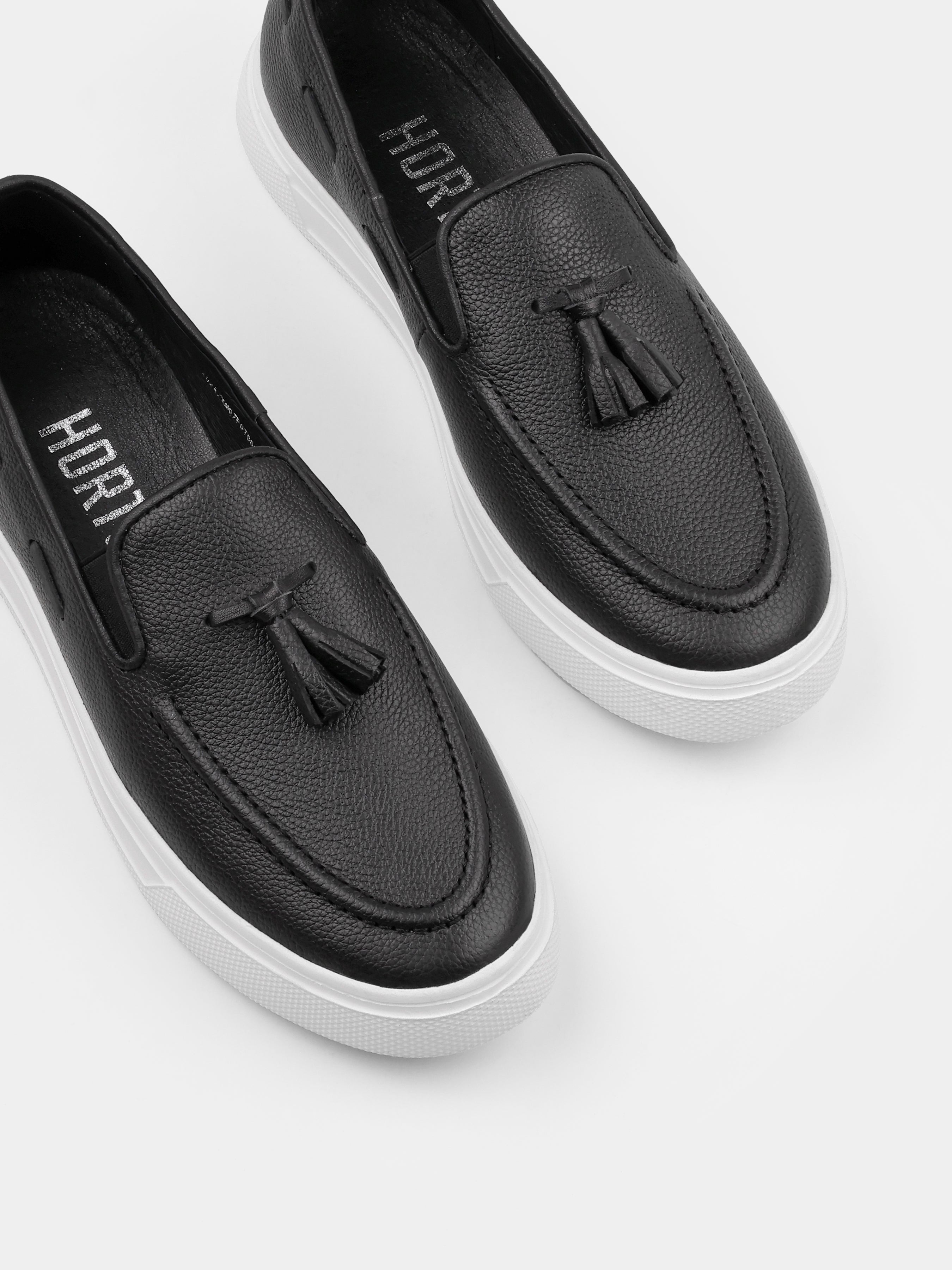 Spectr Black White Loafers