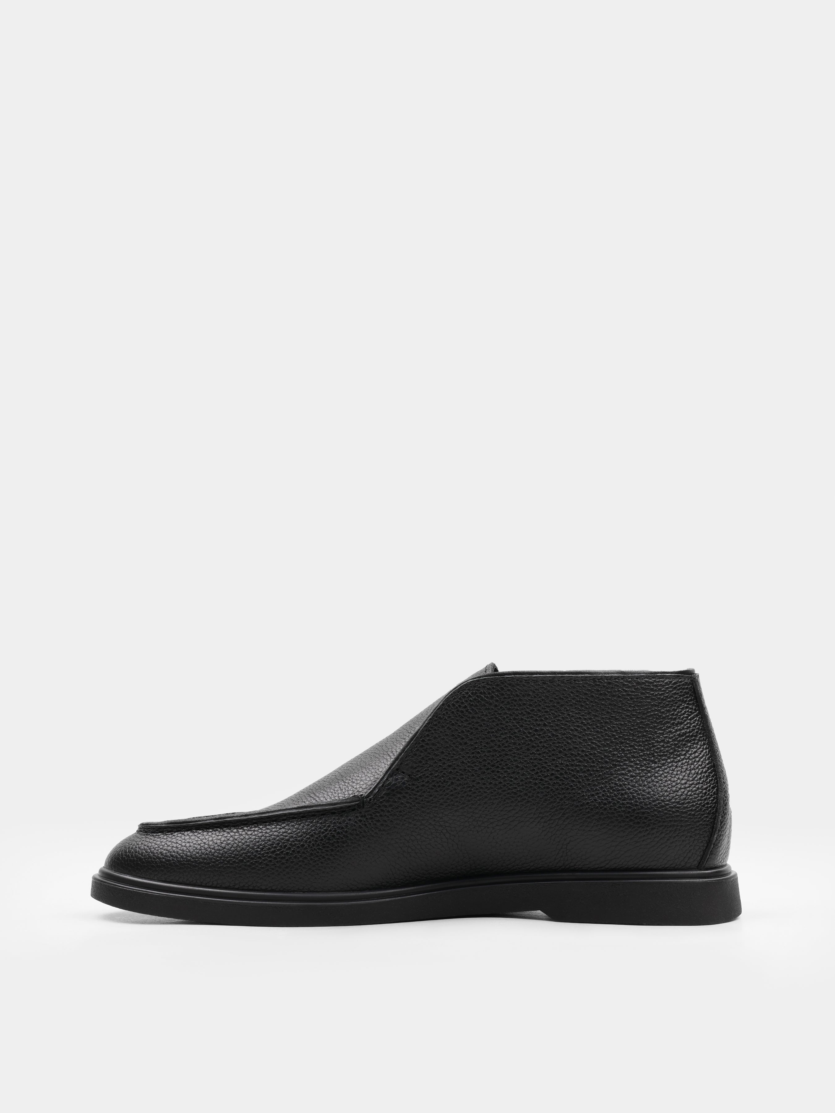 Boots, Ottaviano, Black, Men's shoes, natural leather upper and lining, left view